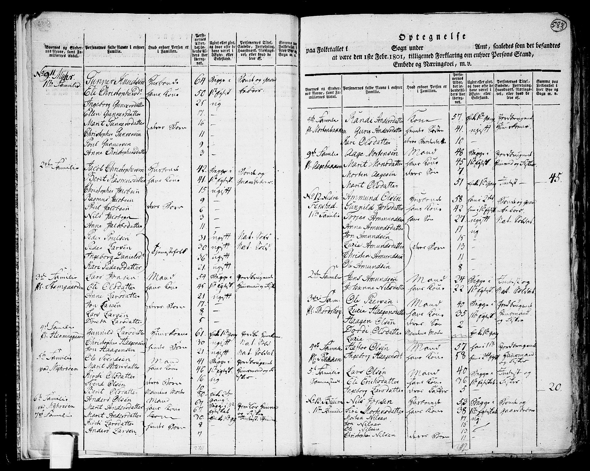 RA, 1801 census for 1625P Stadsbygd, 1801, p. 582b-583a