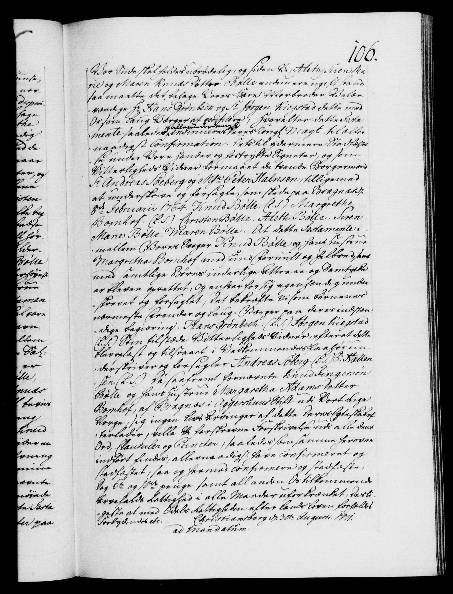 Danske Kanselli 1572-1799, RA/EA-3023/F/Fc/Fca/Fcaa/L0045: Norske registre "Norske eller 3. dept.s åpne brev, 1771-1773, p. 106a