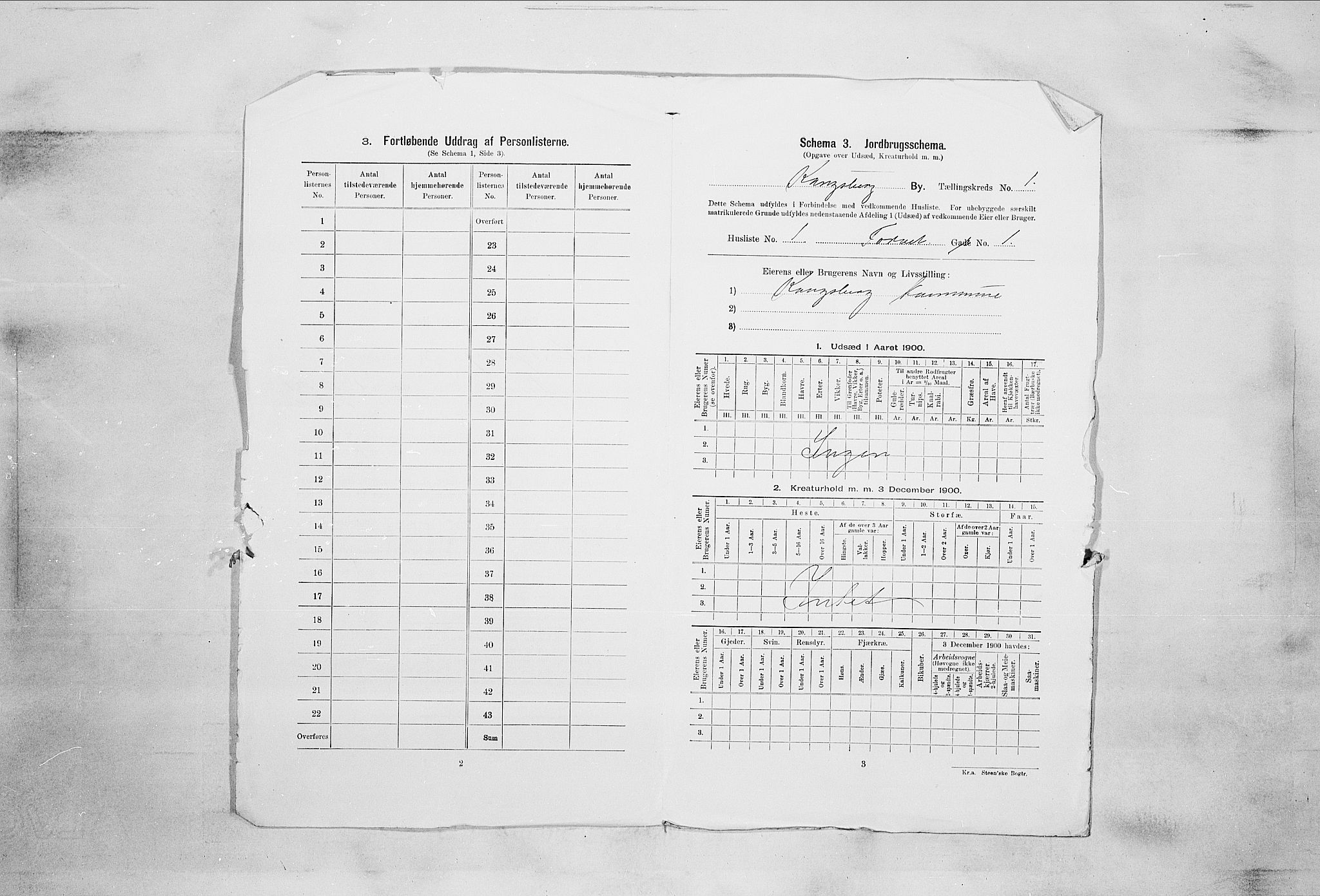 RA, 1900 census for Kongsberg, 1900, p. 53