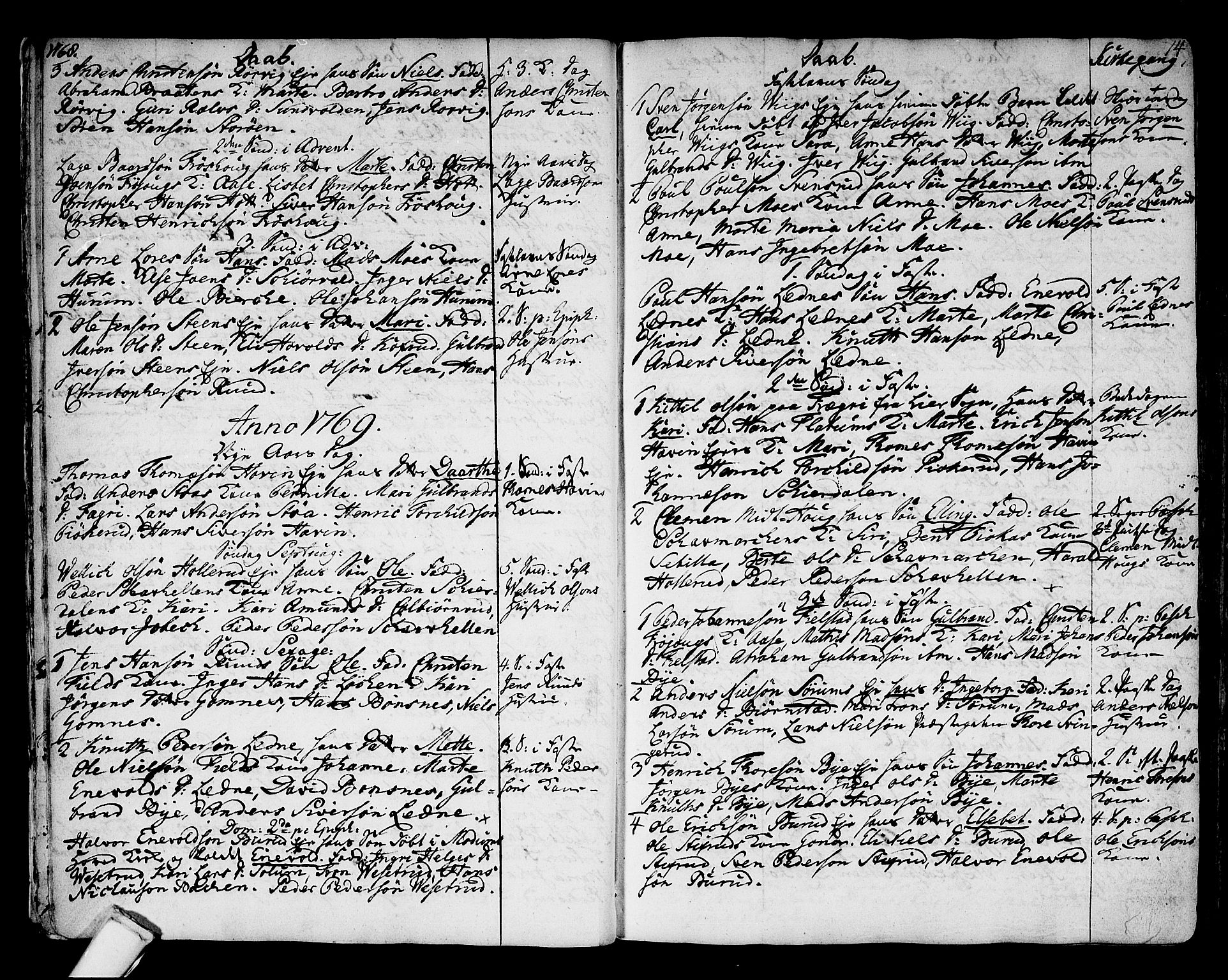 Hole kirkebøker, SAKO/A-228/F/Fa/L0002: Parish register (official) no. I 2, 1766-1814, p. 14