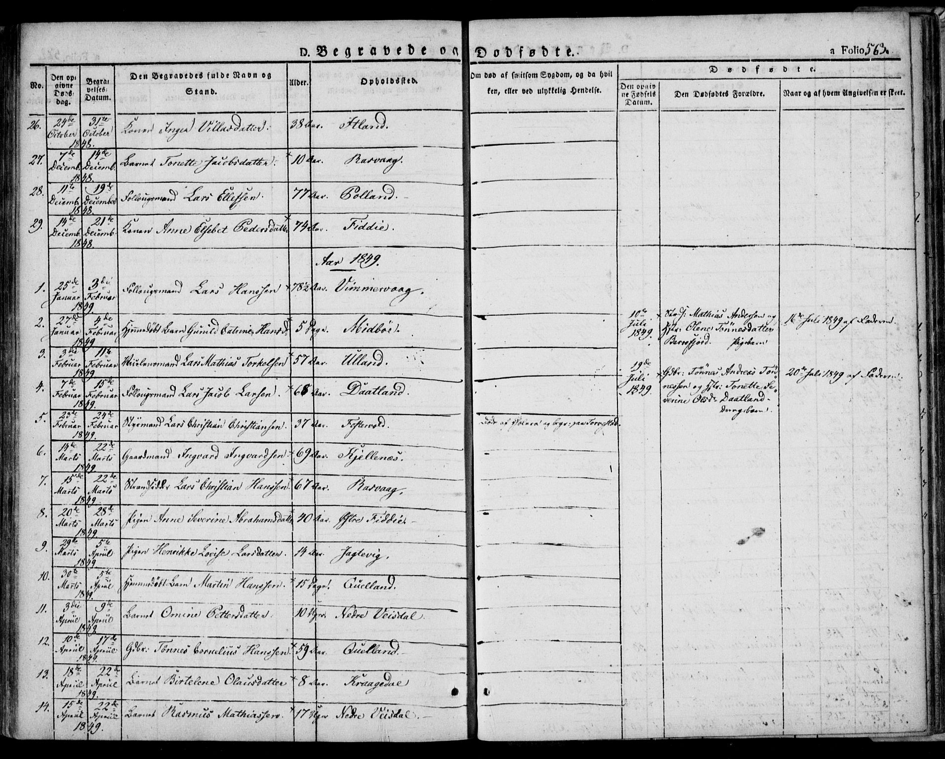 Flekkefjord sokneprestkontor, AV/SAK-1111-0012/F/Fa/Fac/L0004: Parish register (official) no. A 4, 1841-1849, p. 563