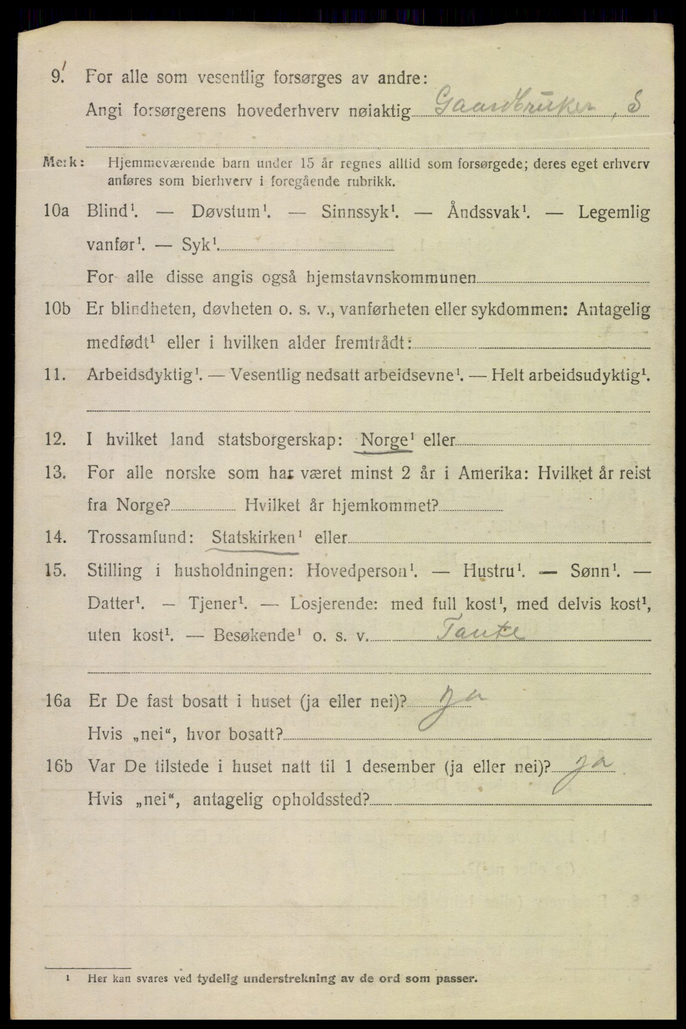 SAH, 1920 census for Torpa, 1920, p. 4614