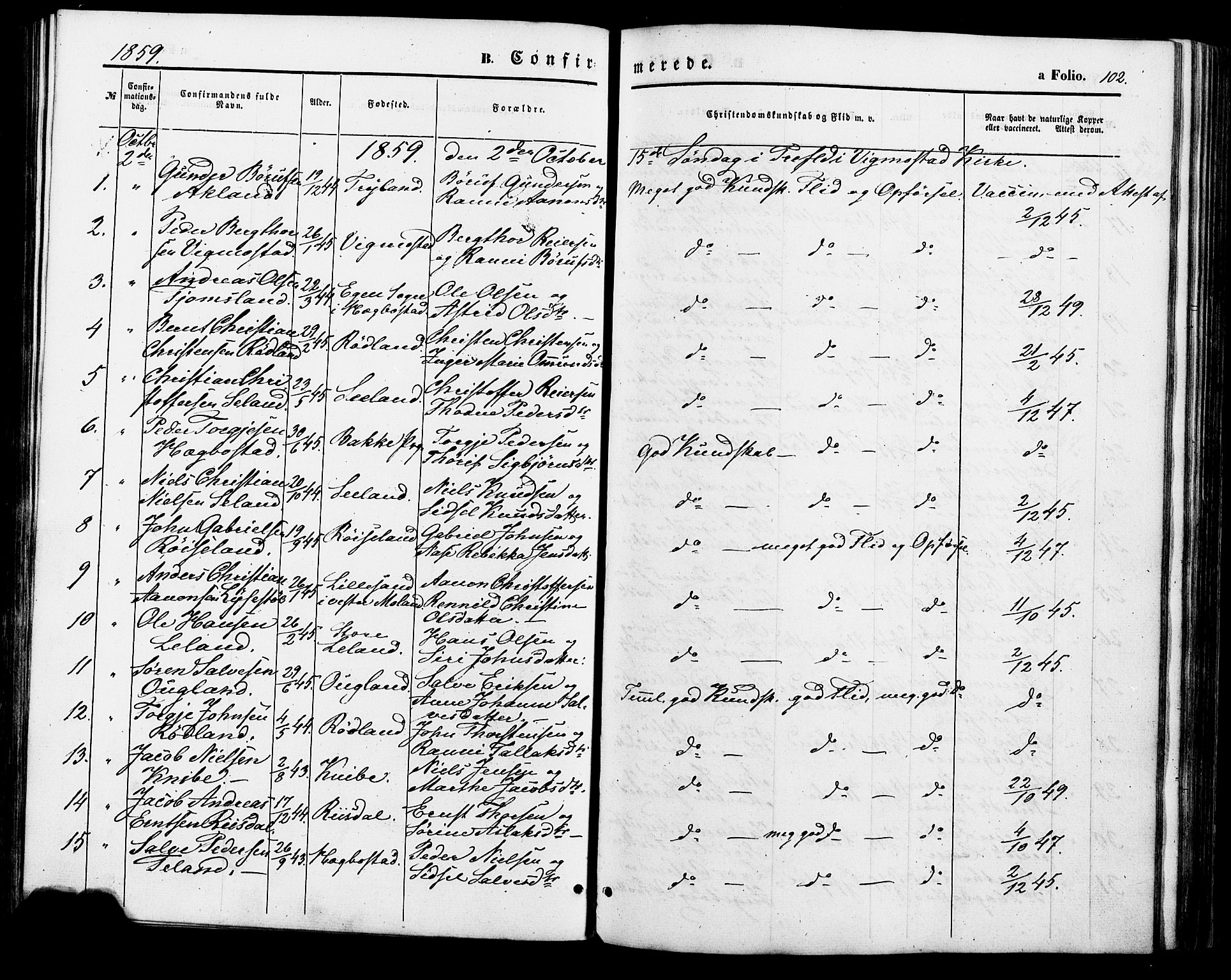 Nord-Audnedal sokneprestkontor, SAK/1111-0032/F/Fa/Fab/L0002: Parish register (official) no. A 2, 1859-1882, p. 102