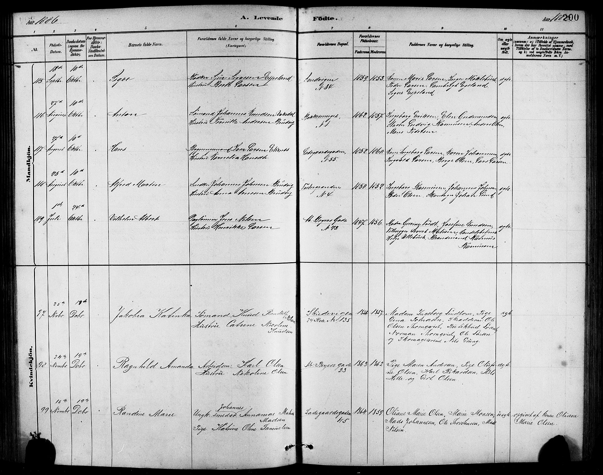 Sandviken Sokneprestembete, AV/SAB-A-77601/H/Hb/L0001: Parish register (copy) no. A 2, 1879-1892, p. 200