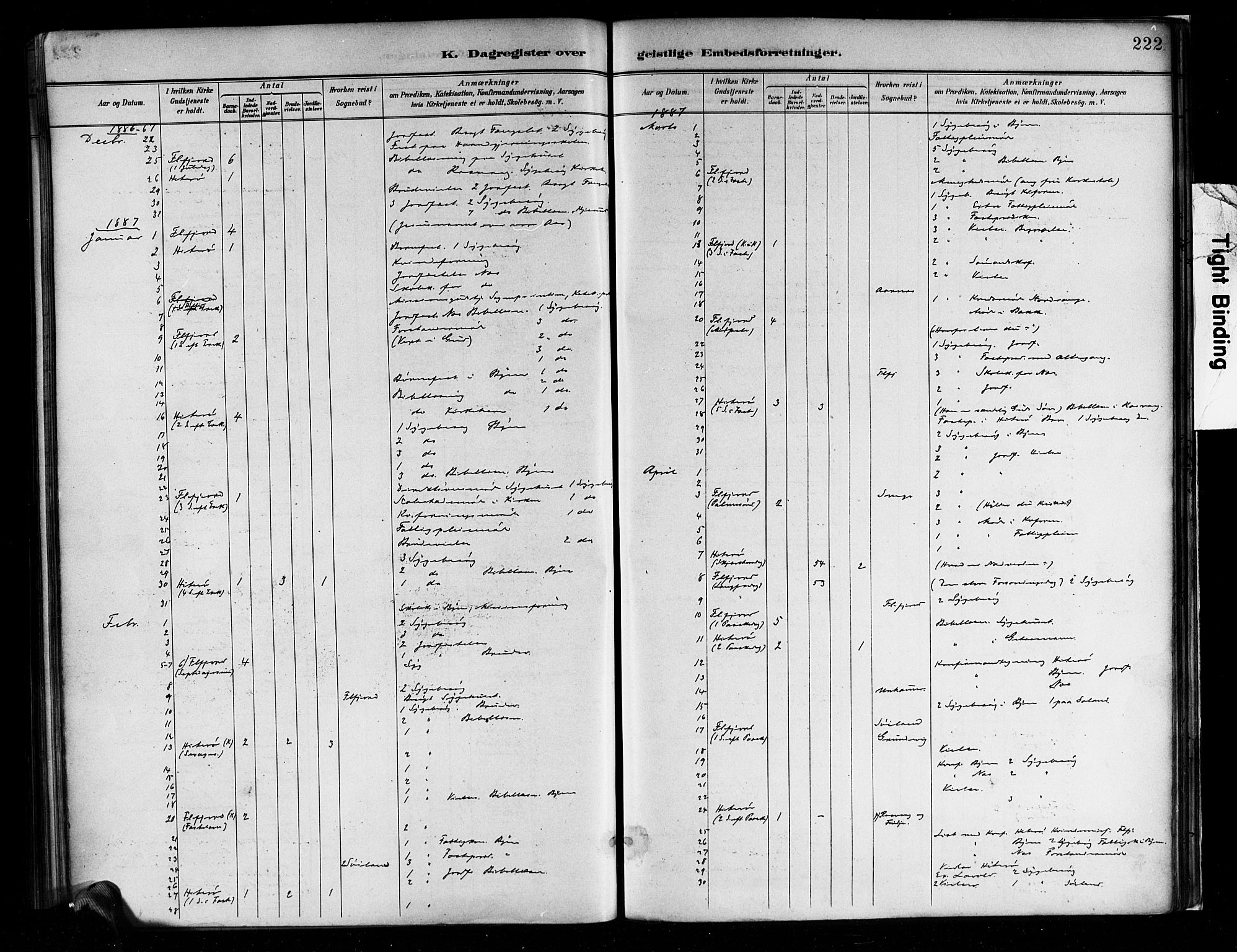 Flekkefjord sokneprestkontor, SAK/1111-0012/F/Fa/Faa/L0001: Parish register (official) no. A 1, 1885-1900, p. 222