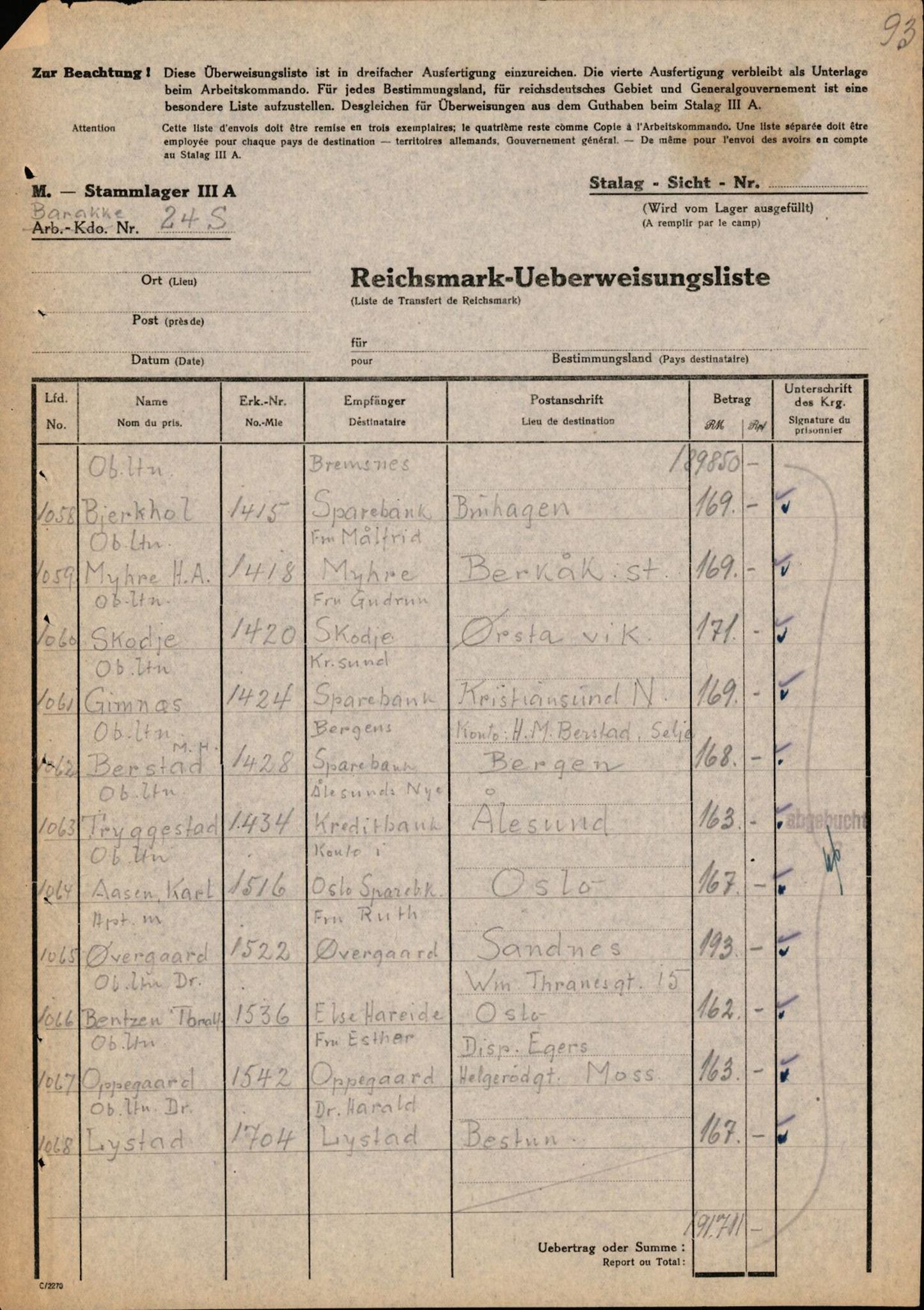 Forsvaret, Forsvarets krigshistoriske avdeling, AV/RA-RAFA-2017/Y/Yf/L0202: II-C-11-2103-2104  -  Norske offiserer i krigsfangenskap, 1940-1945, p. 248