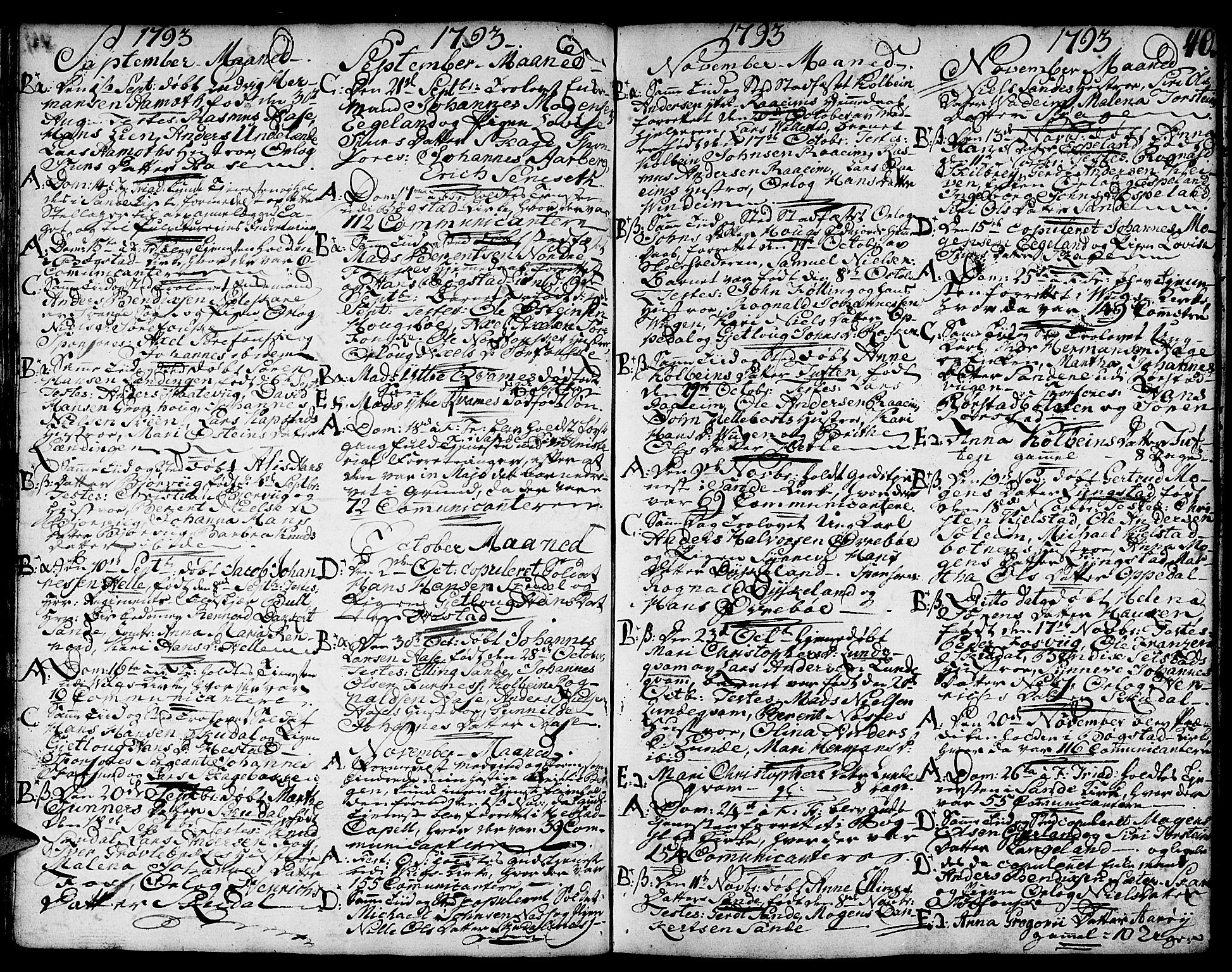 Gaular sokneprestembete, SAB/A-80001/H/Haa: Parish register (official) no. A 2, 1785-1821, p. 40