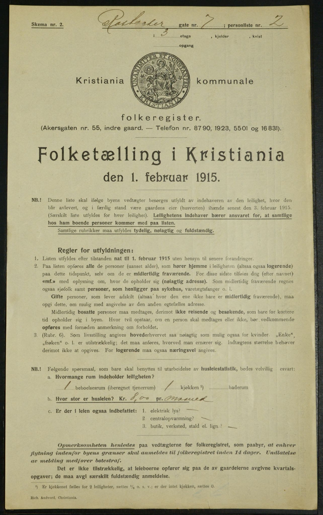 OBA, Municipal Census 1915 for Kristiania, 1915, p. 84213