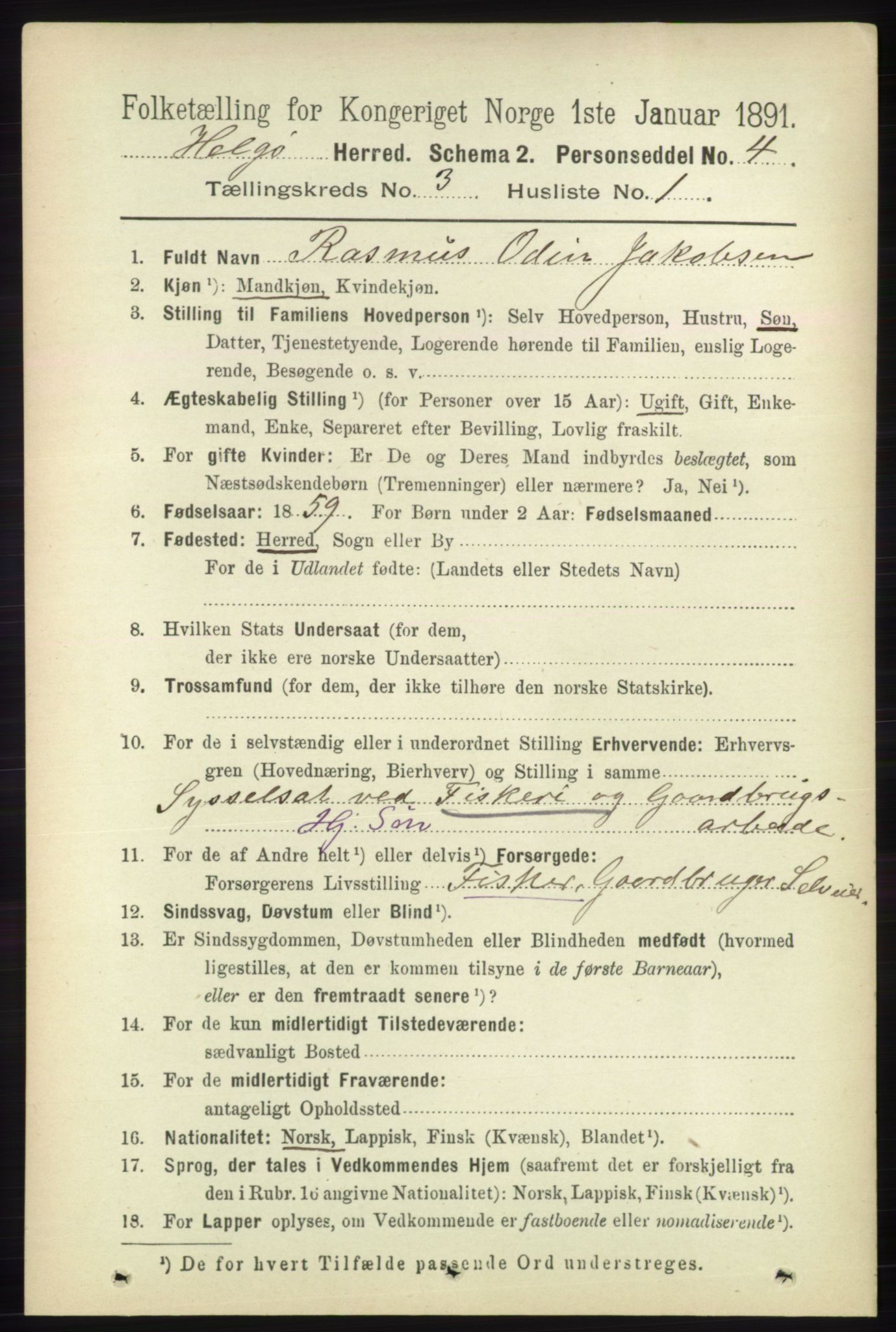 RA, 1891 census for 1935 Helgøy, 1891, p. 742