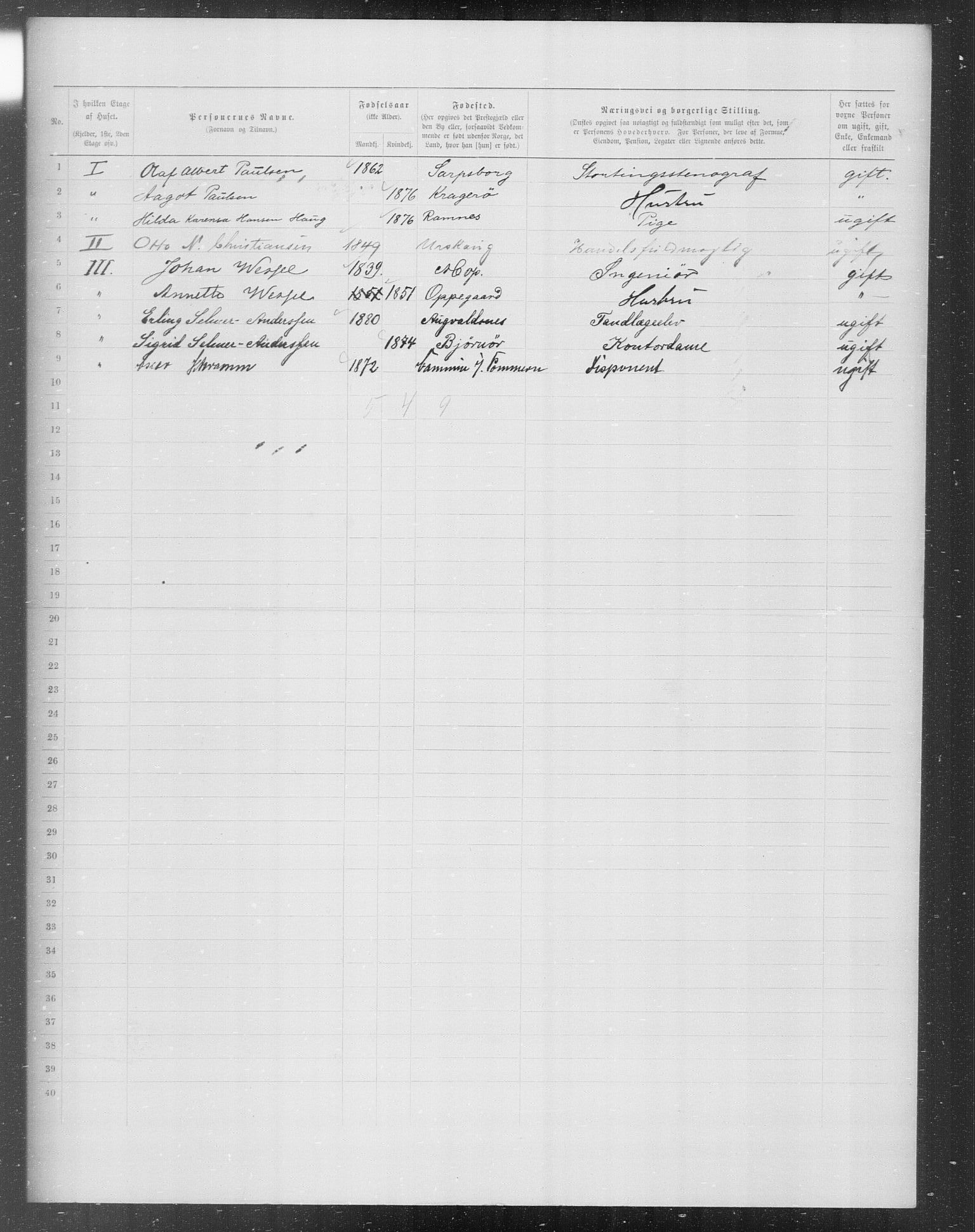 OBA, Municipal Census 1899 for Kristiania, 1899, p. 6734