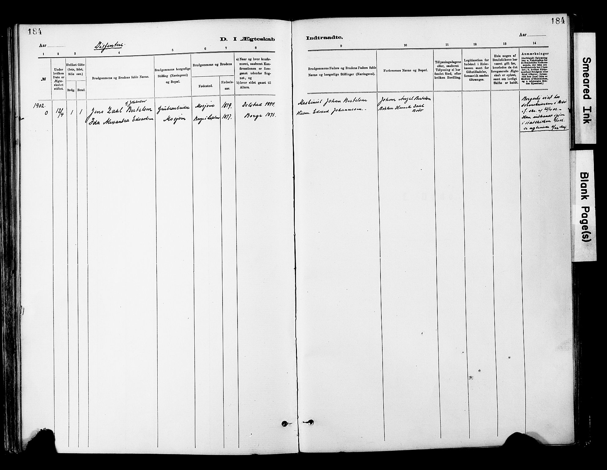 Ministerialprotokoller, klokkerbøker og fødselsregistre - Nordland, SAT/A-1459/820/L0296: Parish register (official) no. 820A17, 1880-1903, p. 184
