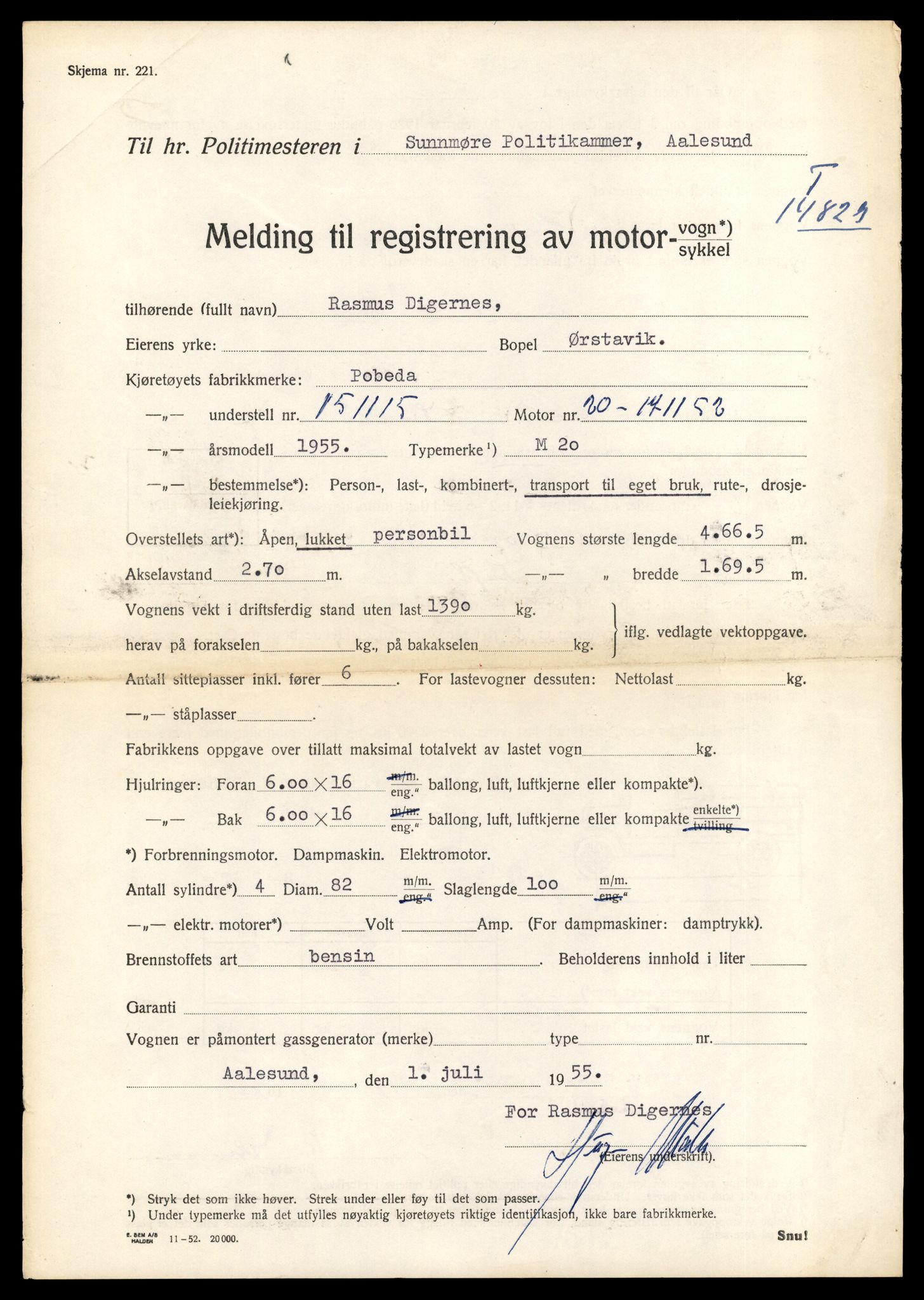 Møre og Romsdal vegkontor - Ålesund trafikkstasjon, AV/SAT-A-4099/F/Fe/L0048: Registreringskort for kjøretøy T 14721 - T 14863, 1927-1998, p. 2465