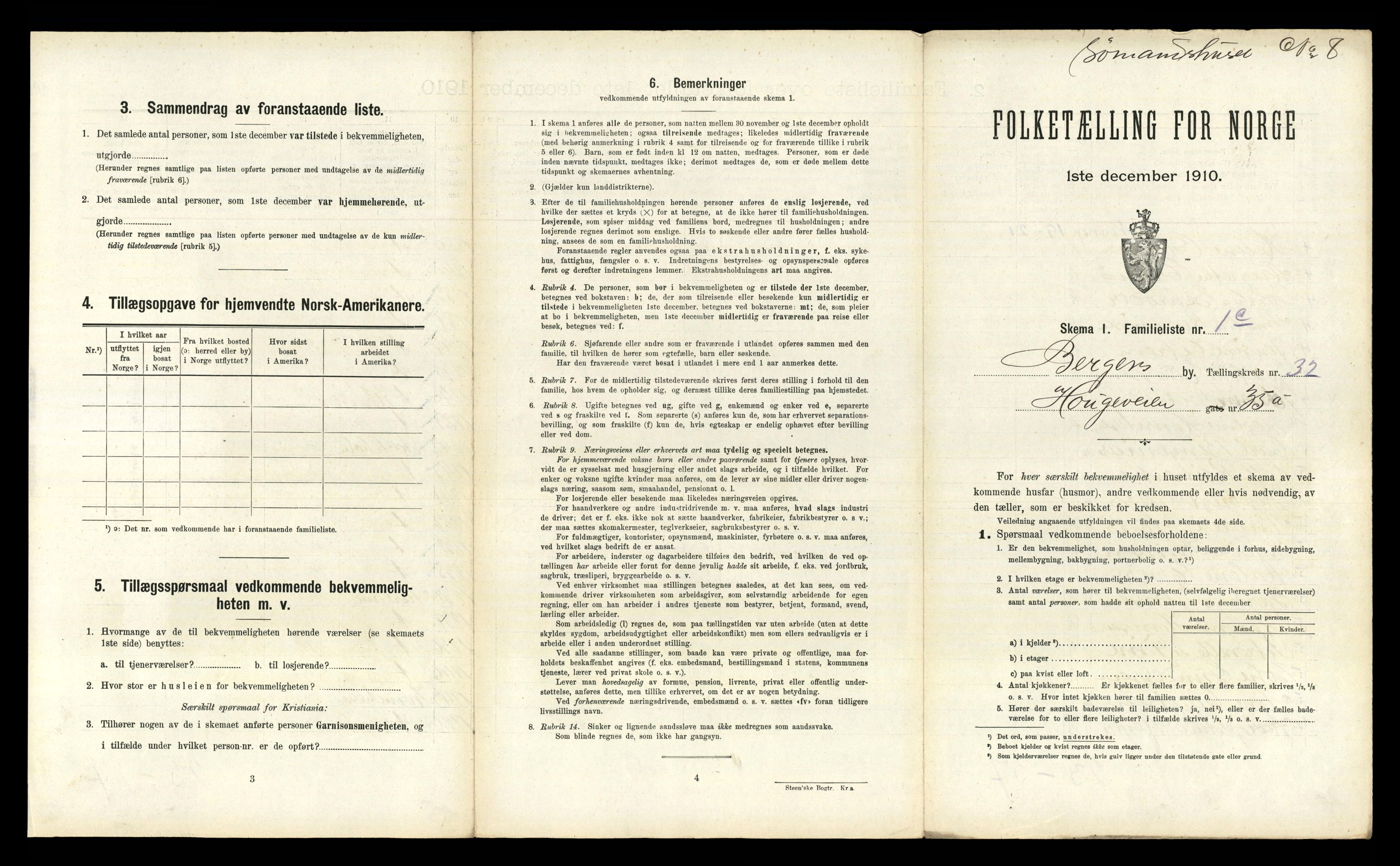 RA, 1910 census for Bergen, 1910, p. 10913