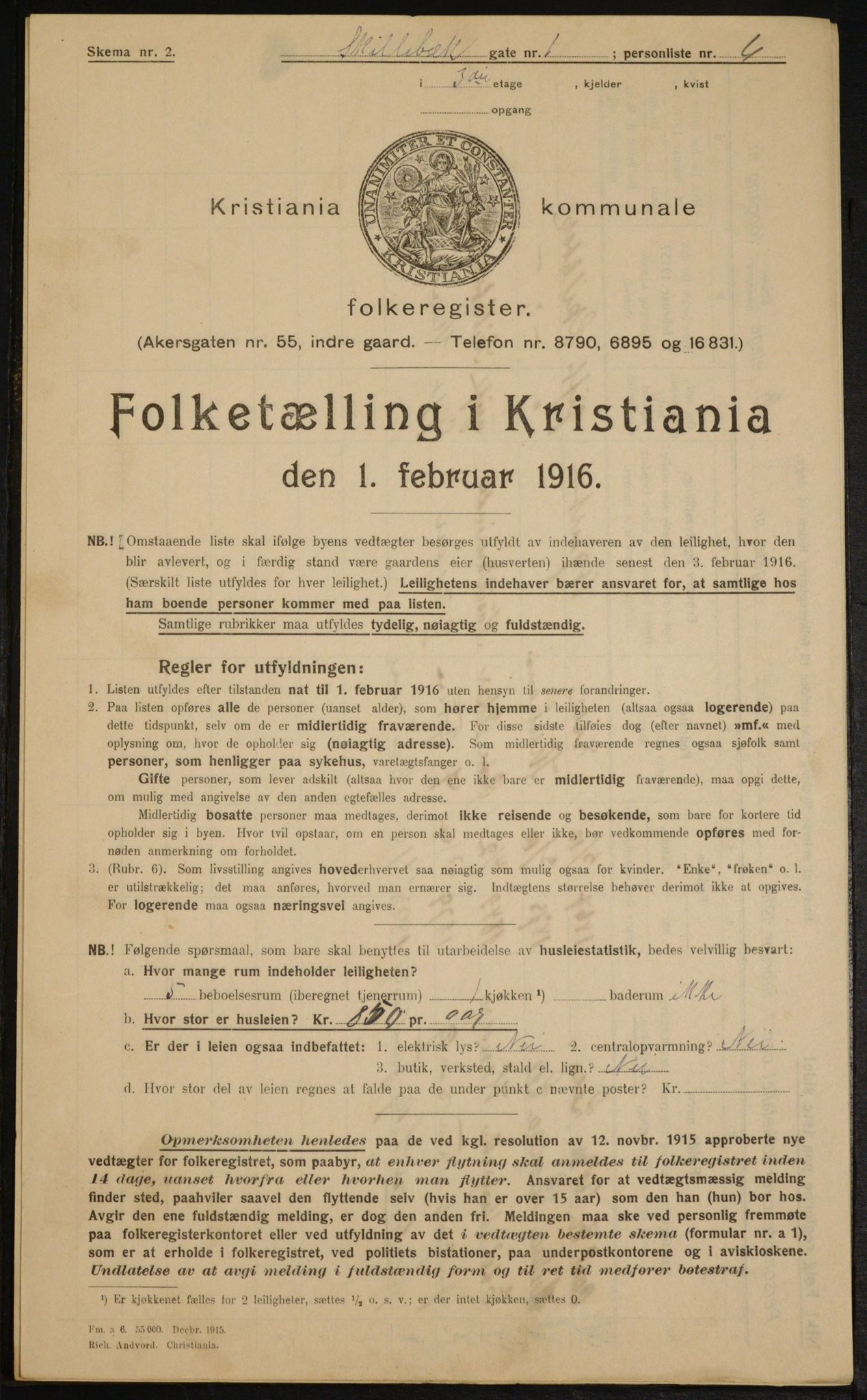 OBA, Municipal Census 1916 for Kristiania, 1916, p. 97889