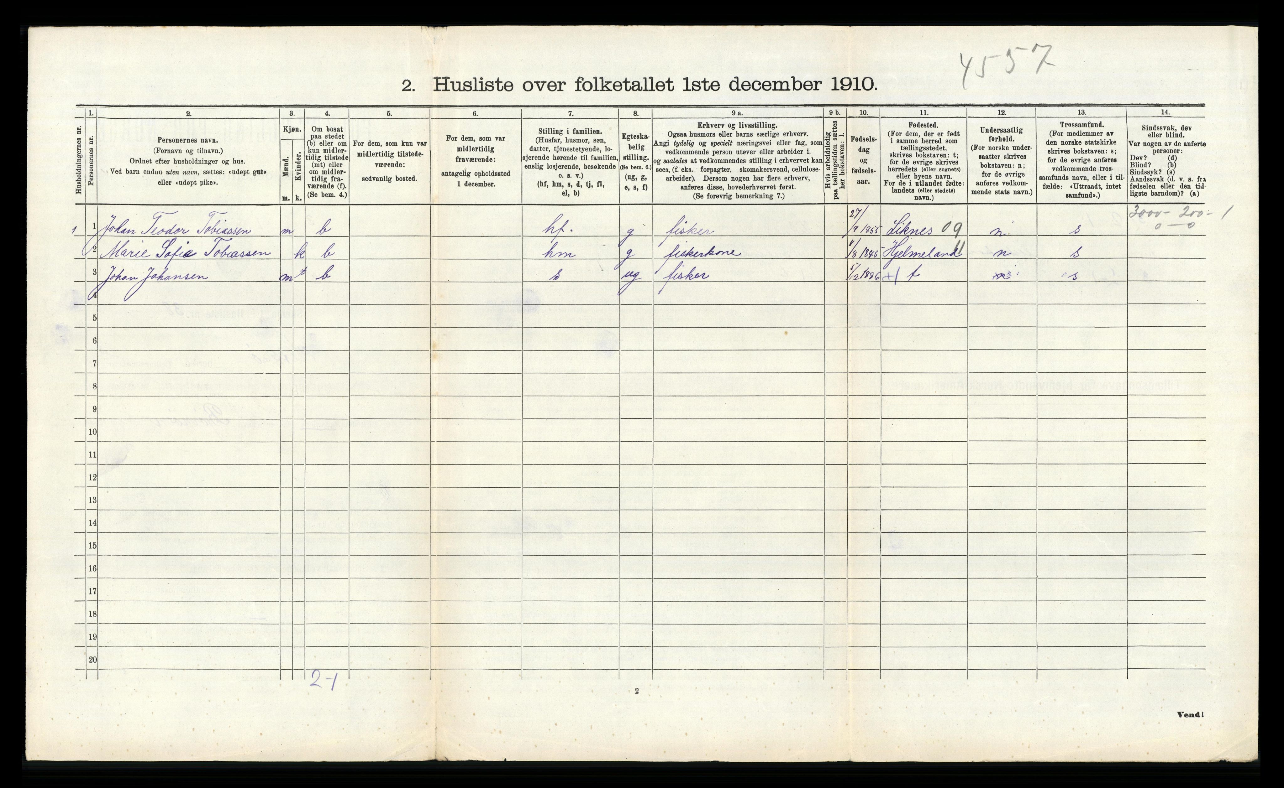 RA, 1910 census for Hidra, 1910, p. 604