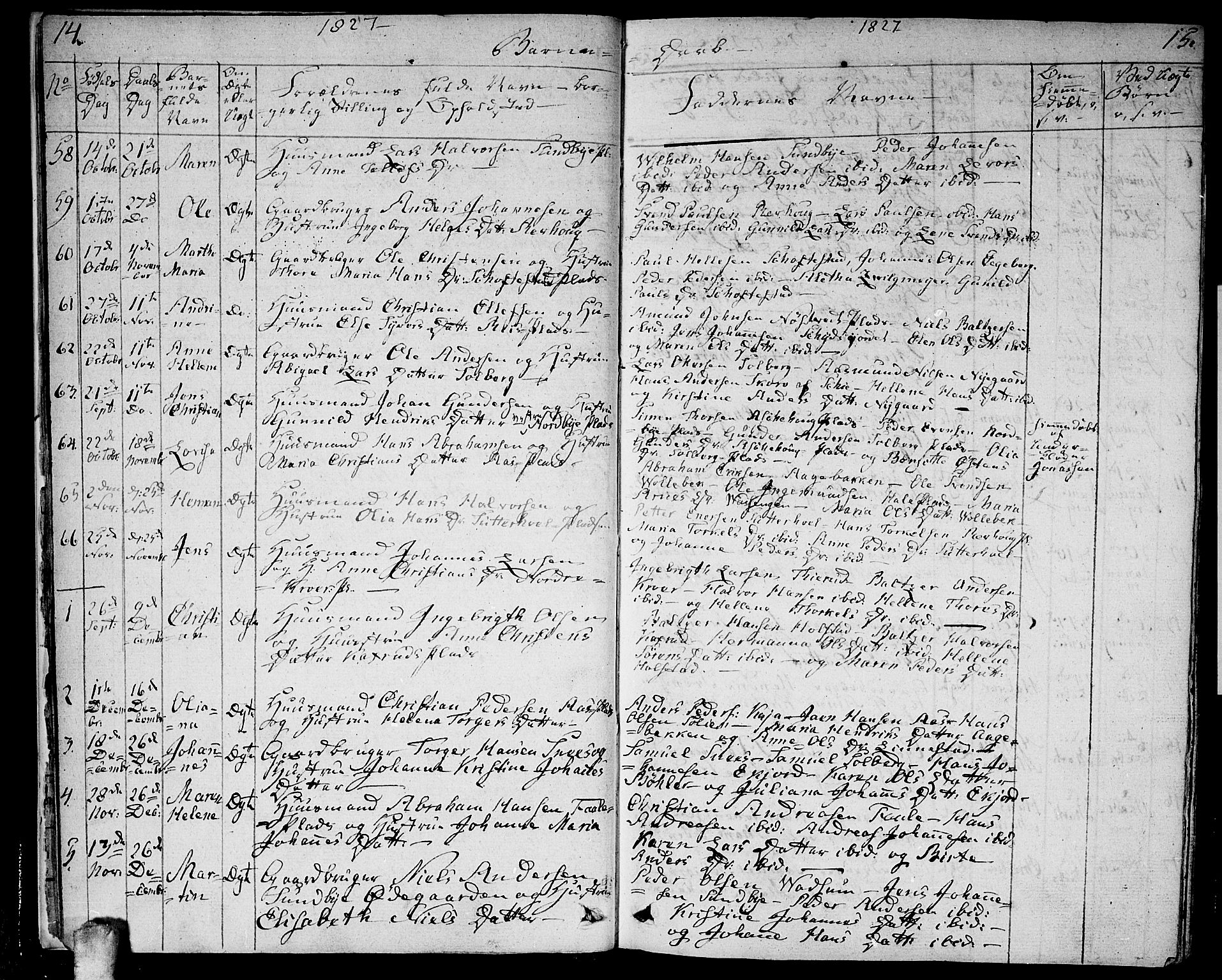 Ås prestekontor Kirkebøker, SAO/A-10894/F/Fa/L0005: Parish register (official) no. I 5, 1827-1840, p. 14-15