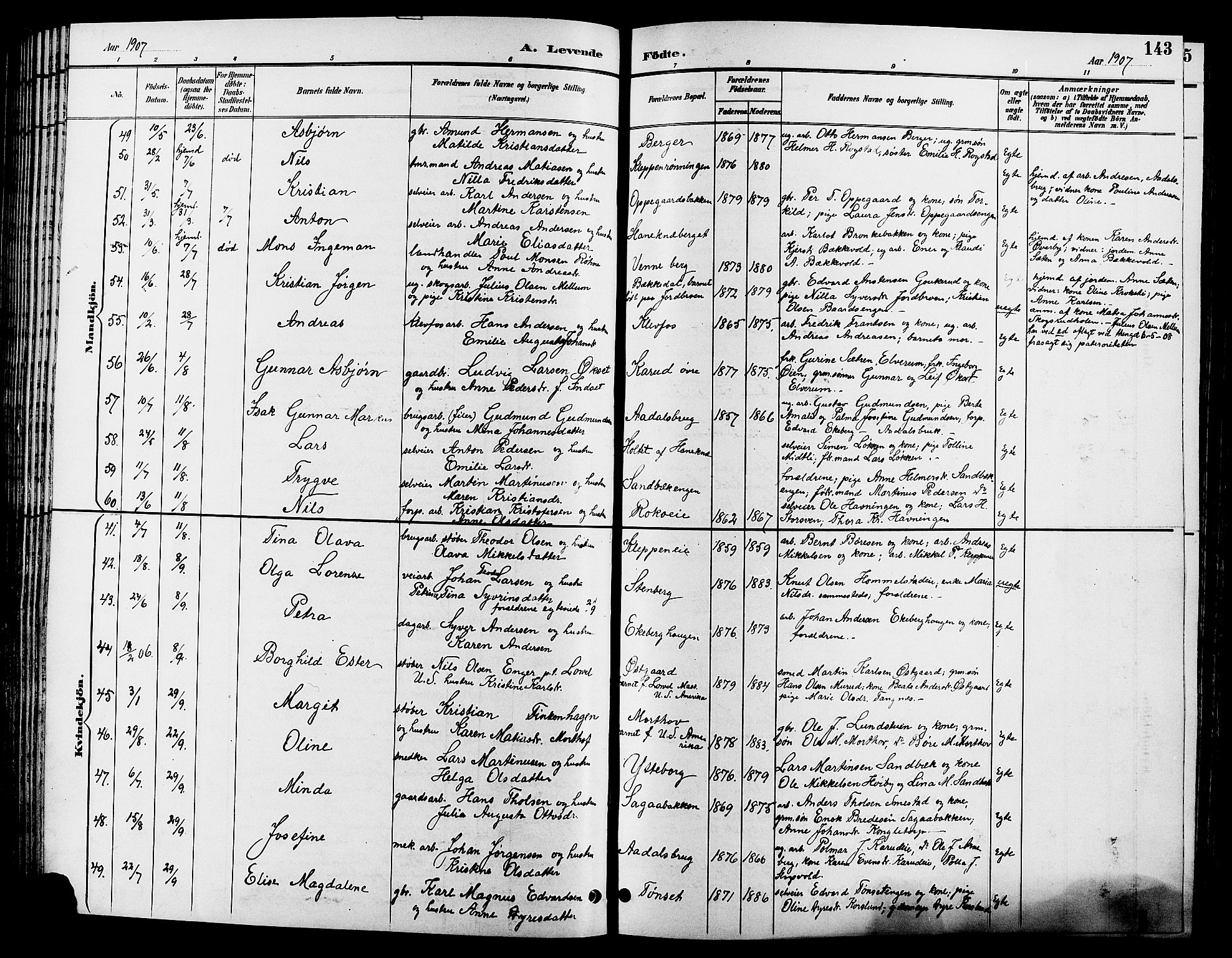 Løten prestekontor, SAH/PREST-022/L/La/L0006: Parish register (copy) no. 6, 1892-1909, p. 143