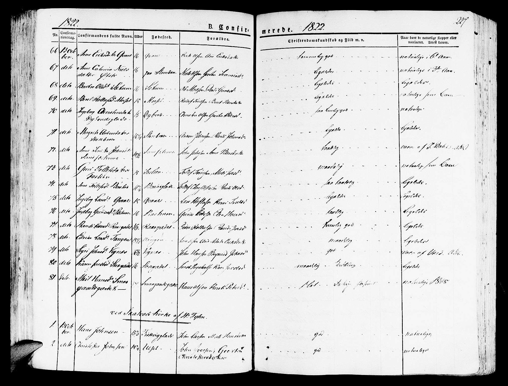 Ministerialprotokoller, klokkerbøker og fødselsregistre - Nord-Trøndelag, AV/SAT-A-1458/709/L0070: Parish register (official) no. 709A10, 1820-1832, p. 227