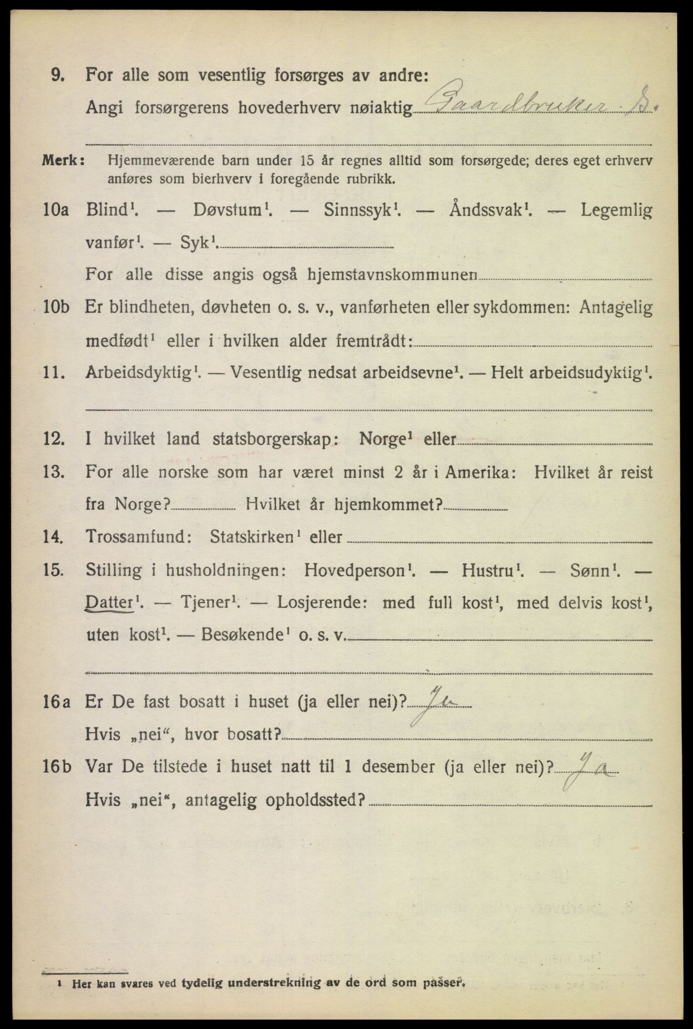 SAK, 1920 census for Randesund, 1920, p. 1053