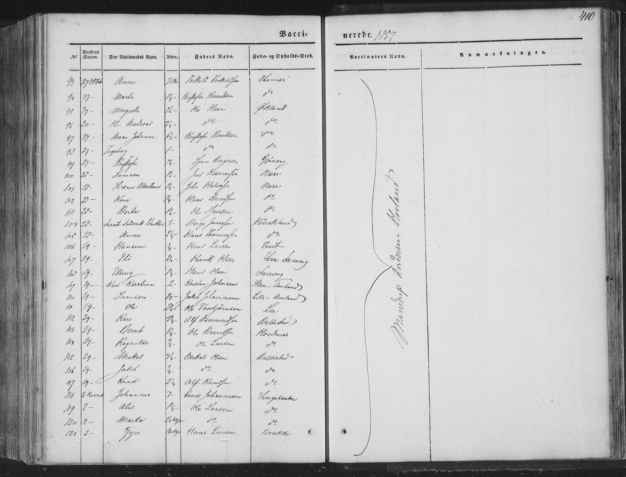 Tysnes sokneprestembete, AV/SAB-A-78601/H/Haa: Parish register (official) no. A 10, 1848-1859, p. 410