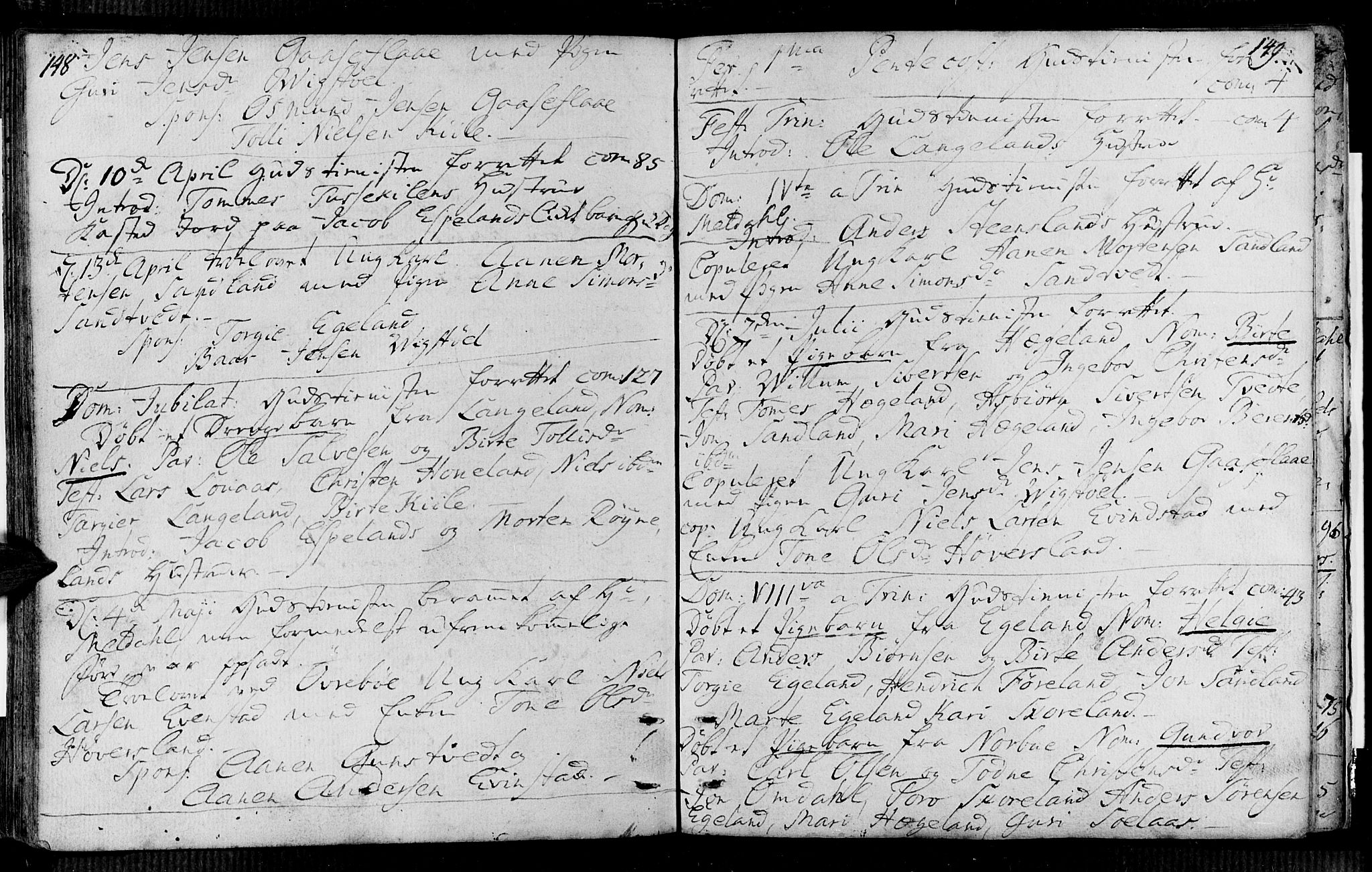 Vennesla sokneprestkontor, AV/SAK-1111-0045/Fa/Faa/L0001: Parish register (official) no. A 1, 1753-1785, p. 148-149