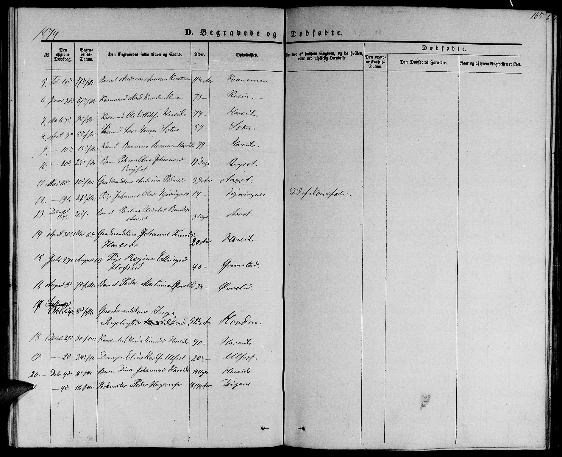 Ministerialprotokoller, klokkerbøker og fødselsregistre - Møre og Romsdal, AV/SAT-A-1454/510/L0124: Parish register (copy) no. 510C01, 1854-1877, p. 165