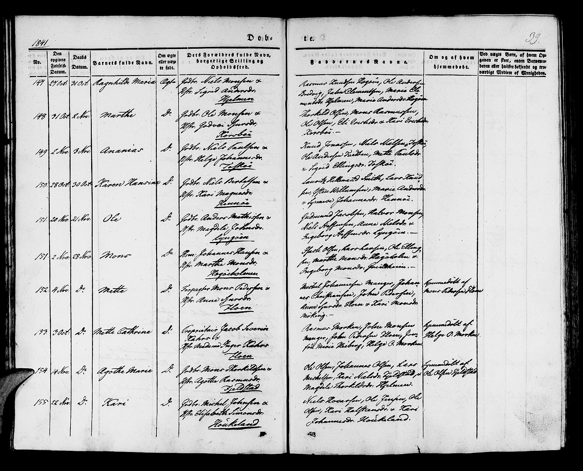 Manger sokneprestembete, AV/SAB-A-76801/H/Haa: Parish register (official) no. A 5, 1839-1848, p. 40