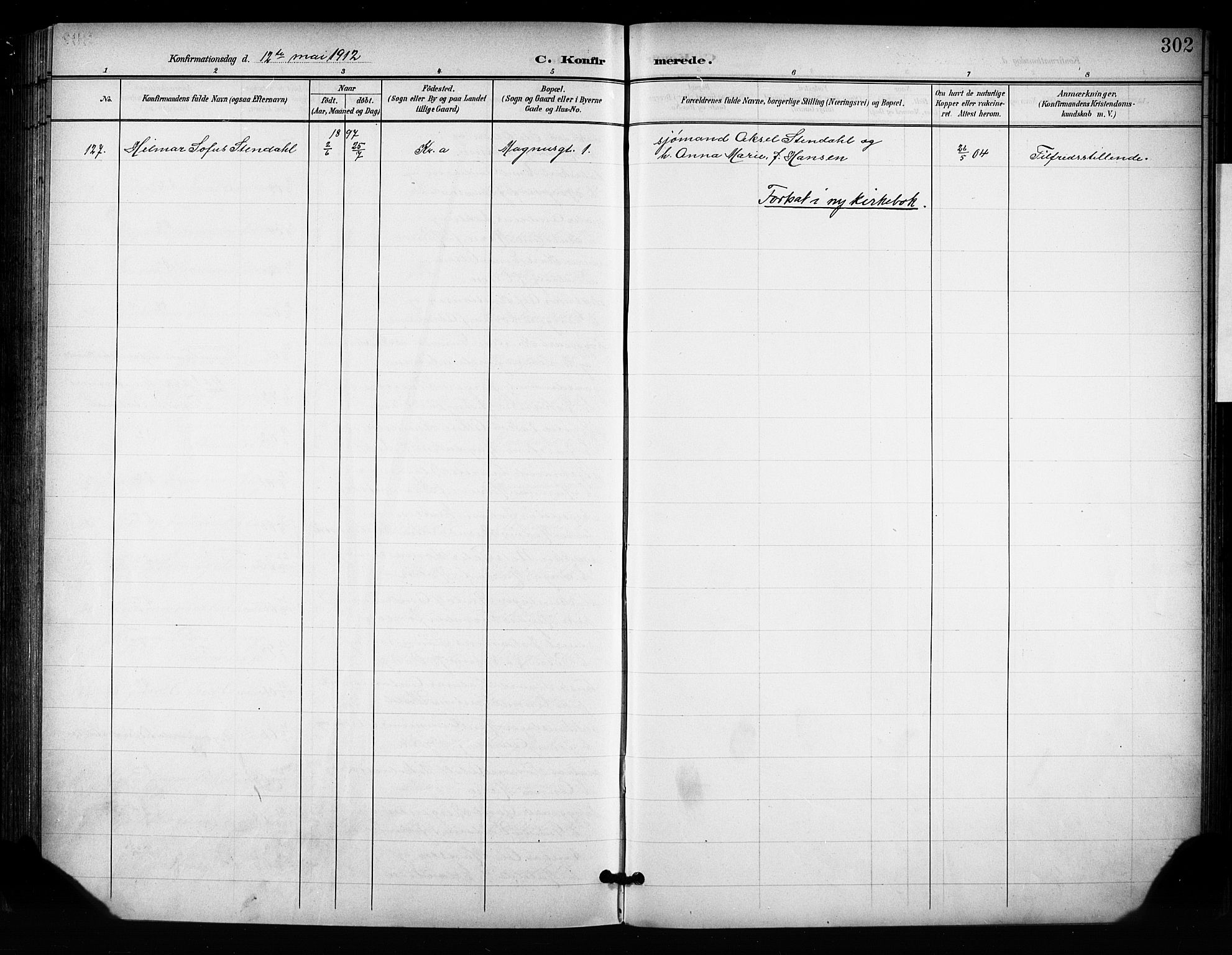 Grønland prestekontor Kirkebøker, SAO/A-10848/F/Fa/L0015: Parish register (official) no. 15, 1899-1919, p. 302