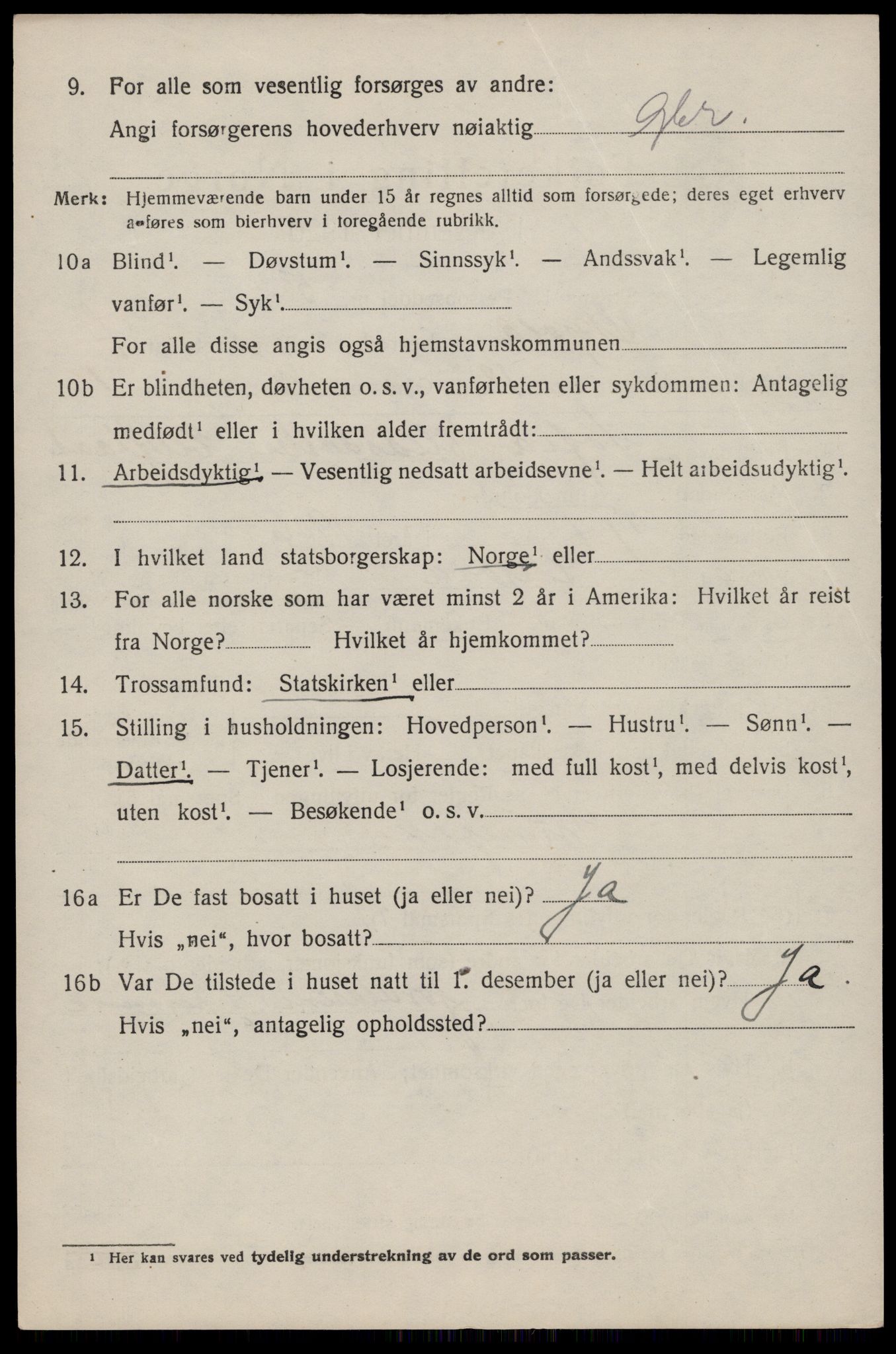 SAST, 1920 census for Skjold, 1920, p. 4051