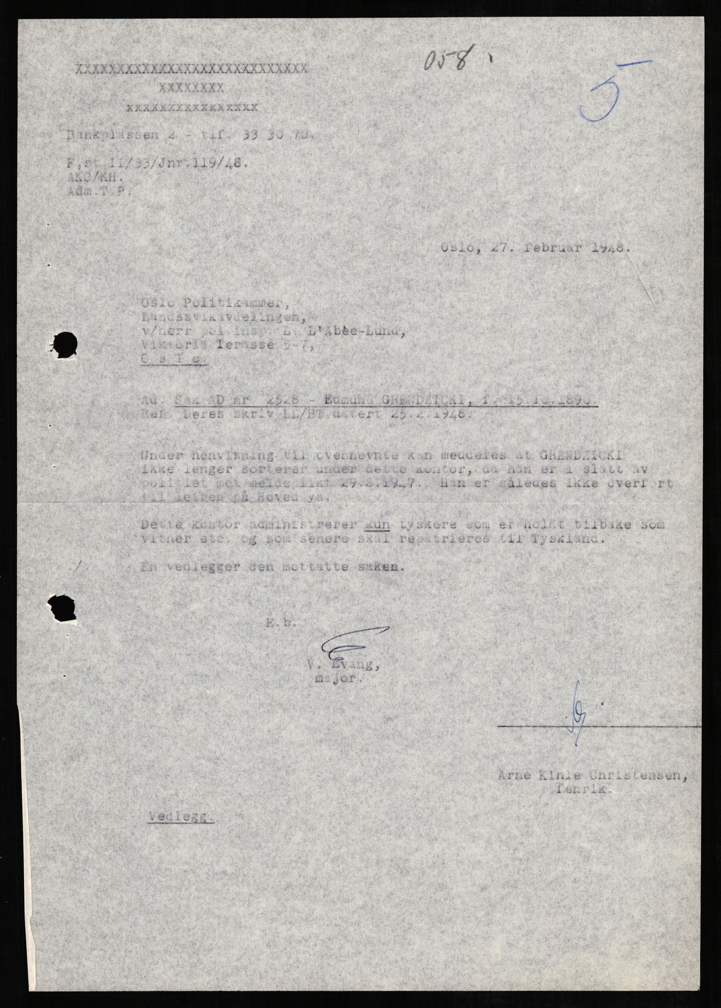 Forsvaret, Forsvarets overkommando II, AV/RA-RAFA-3915/D/Db/L0010: CI Questionaires. Tyske okkupasjonsstyrker i Norge. Tyskere., 1945-1946, p. 175