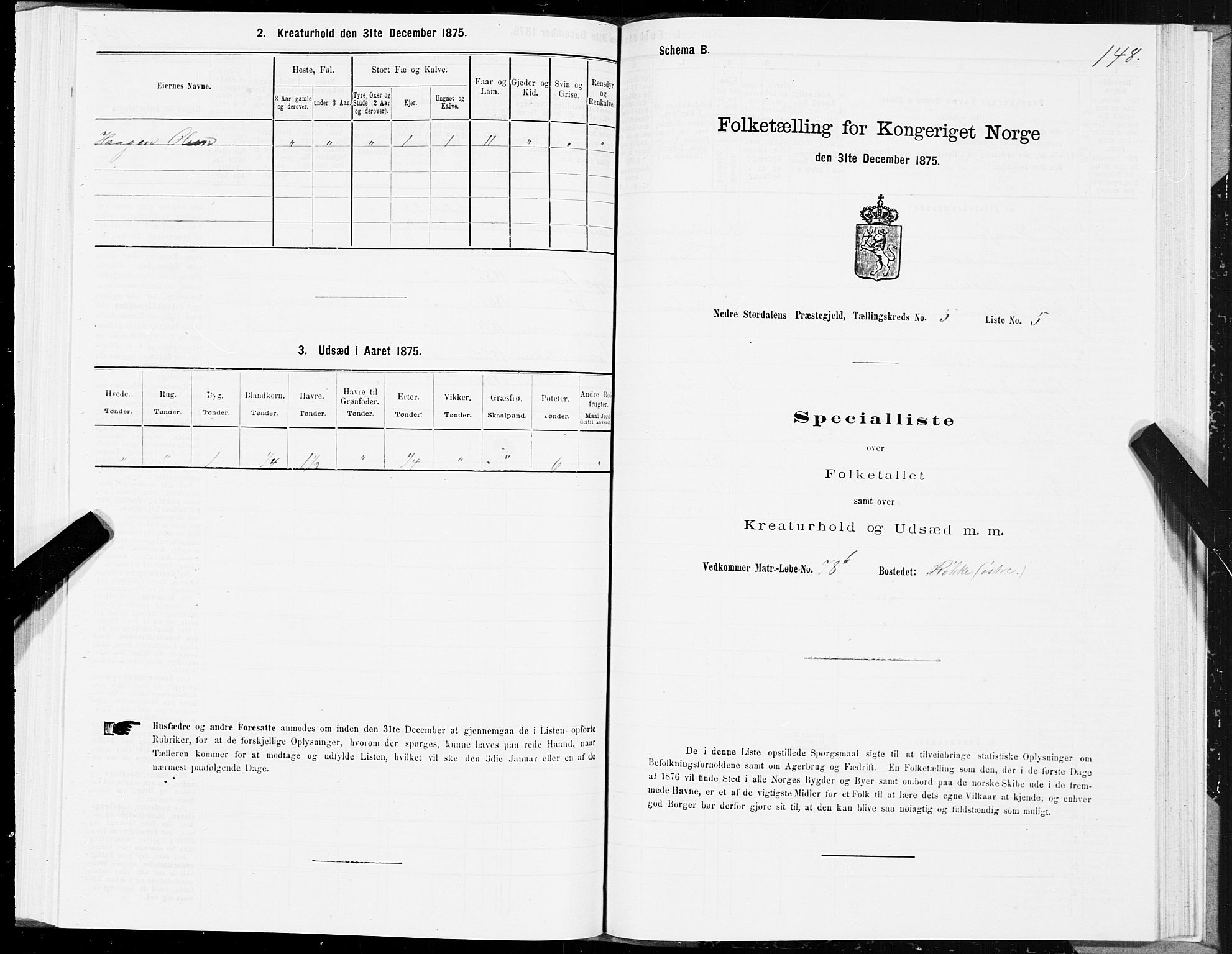 SAT, 1875 census for 1714P Nedre Stjørdal, 1875, p. 2148