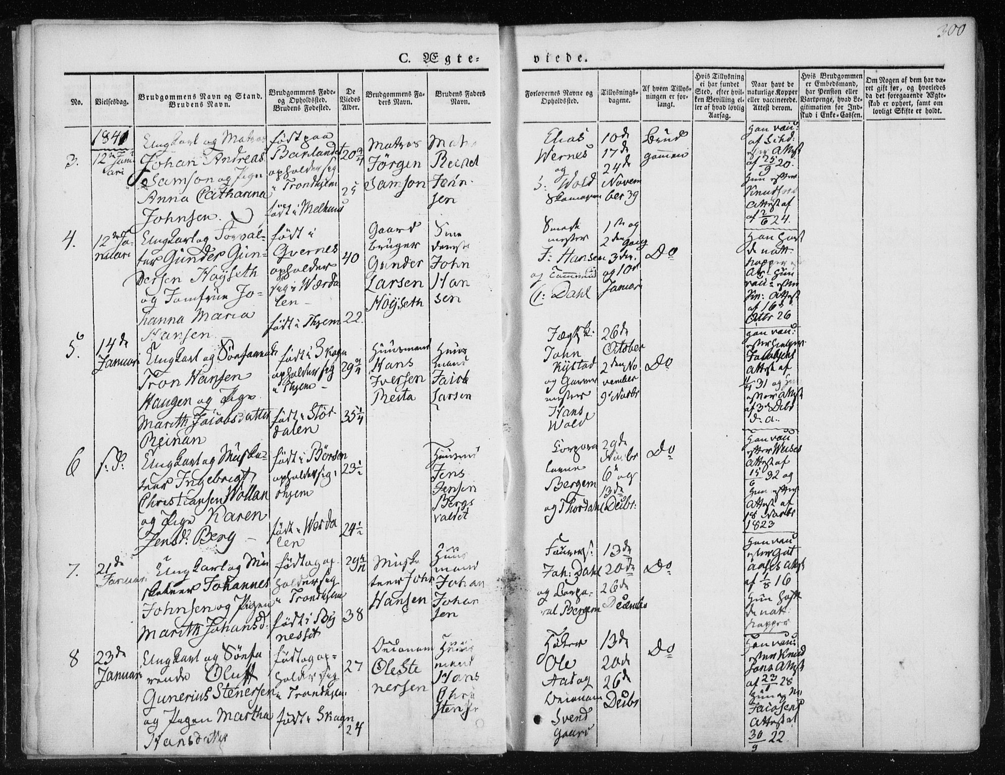 Ministerialprotokoller, klokkerbøker og fødselsregistre - Sør-Trøndelag, SAT/A-1456/601/L0049: Parish register (official) no. 601A17, 1839-1847, p. 300