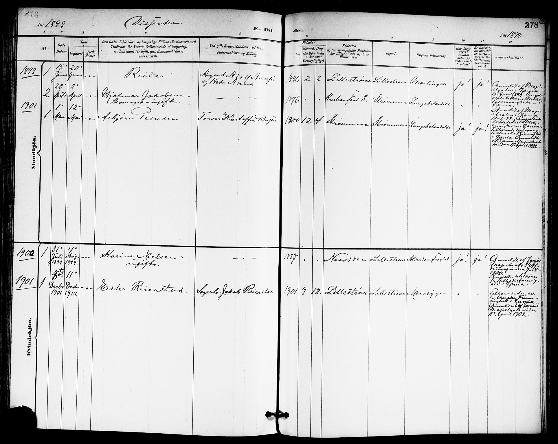 Skedsmo prestekontor Kirkebøker, AV/SAO-A-10033a/G/Ga/L0005a: Parish register (copy) no. I 5A, 1896-1901, p. 378