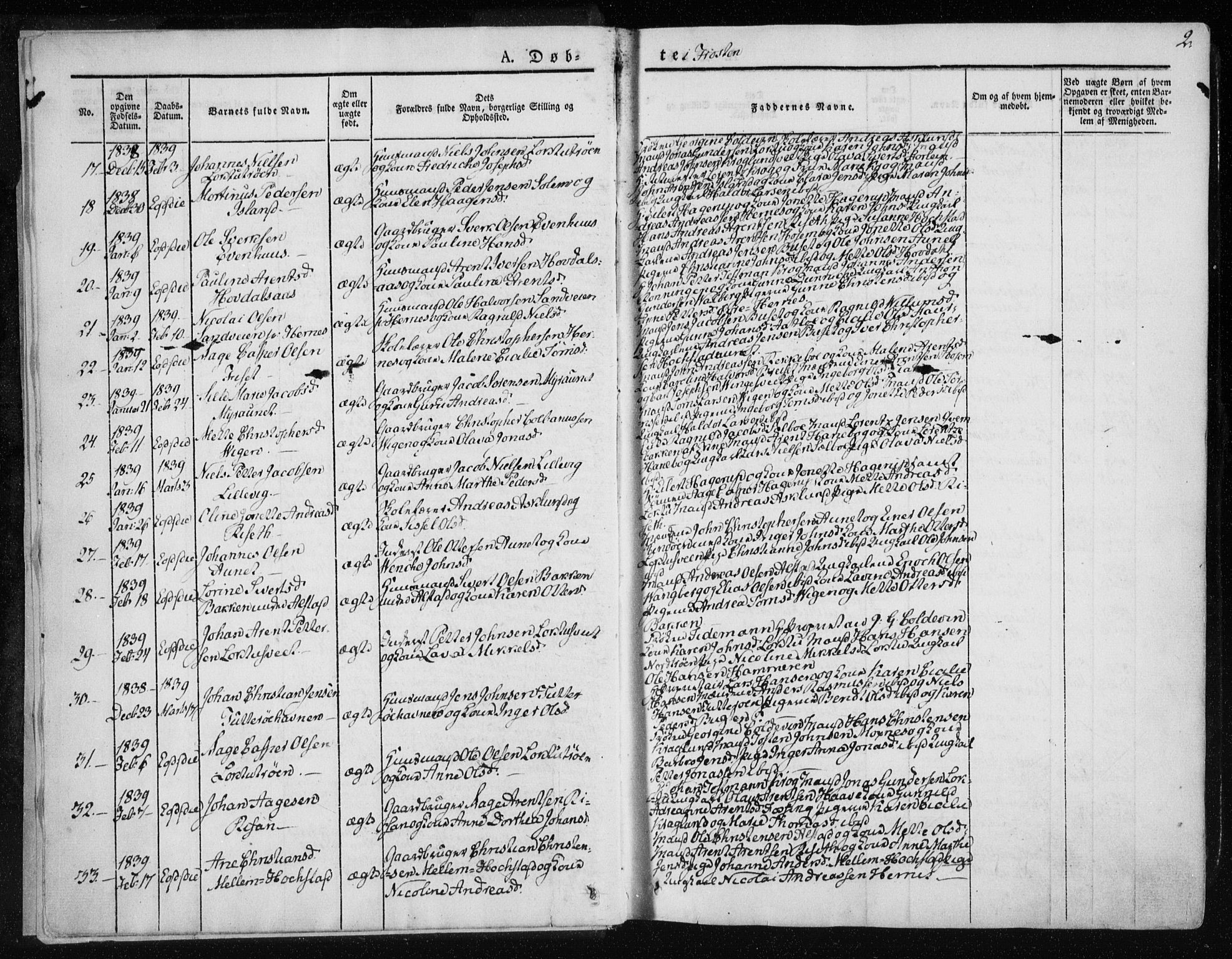 Ministerialprotokoller, klokkerbøker og fødselsregistre - Nord-Trøndelag, SAT/A-1458/713/L0115: Parish register (official) no. 713A06, 1838-1851, p. 2