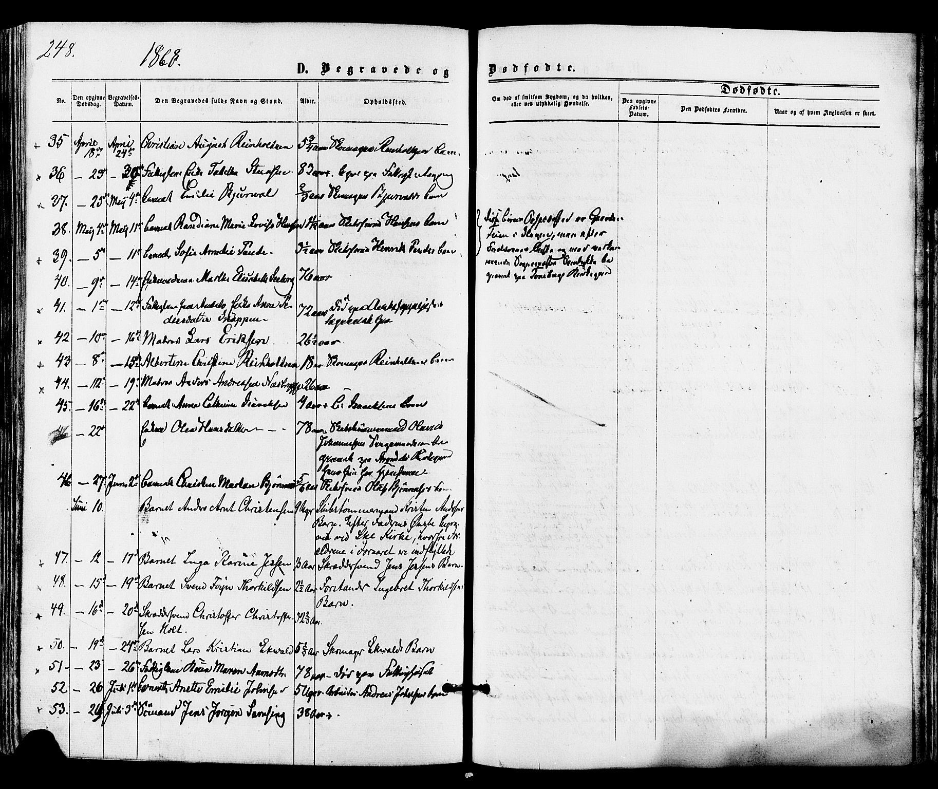 Tønsberg kirkebøker, SAKO/A-330/F/Fa/L0009: Parish register (official) no. I 9, 1865-1873, p. 248