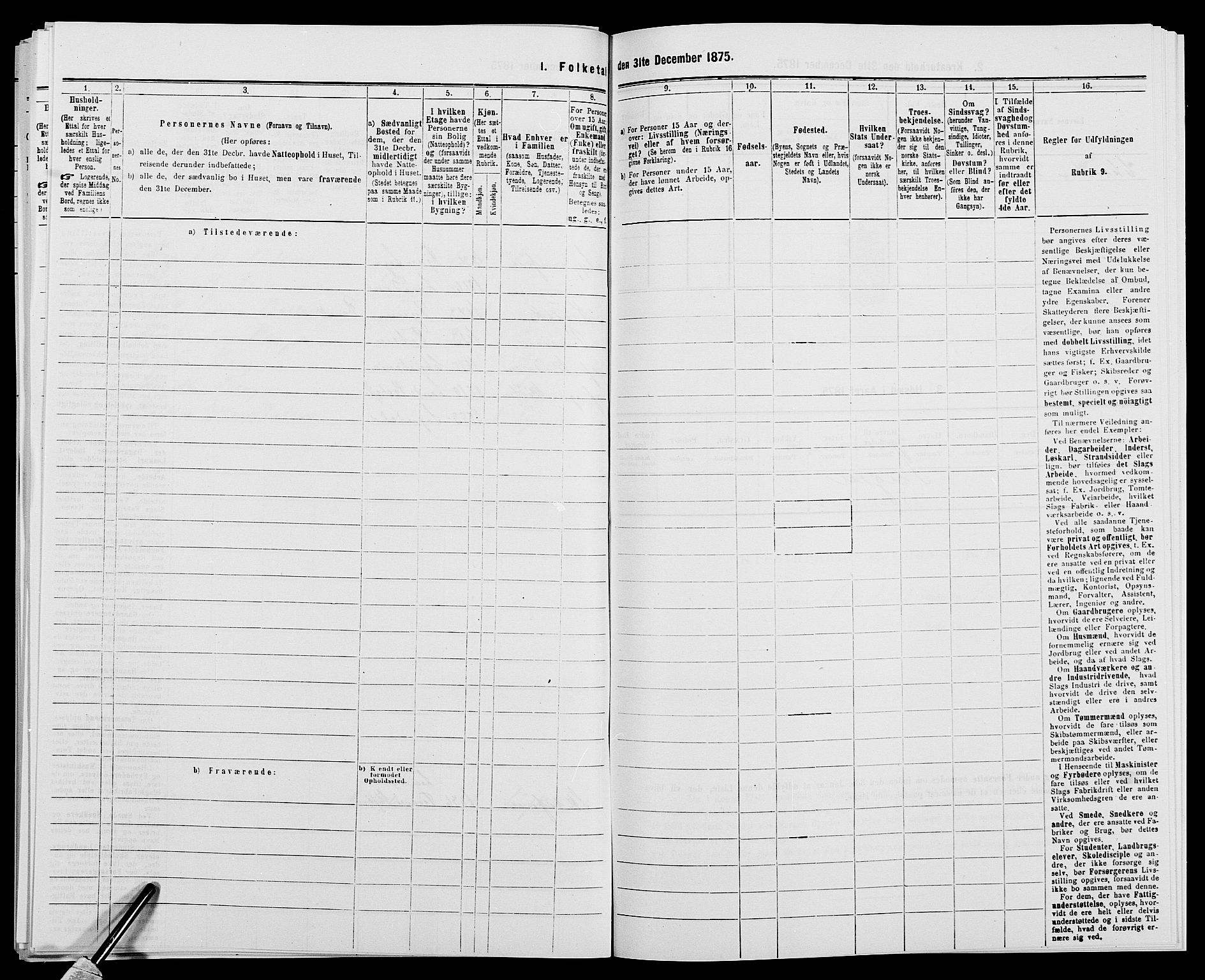 SAK, 1875 census for 0903P Arendal, 1875, p. 580