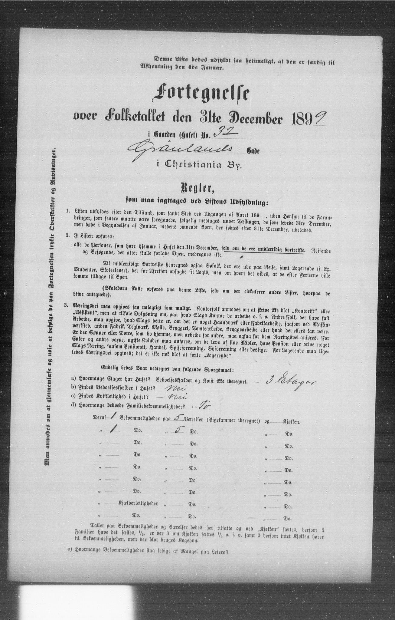 OBA, Municipal Census 1899 for Kristiania, 1899, p. 4206