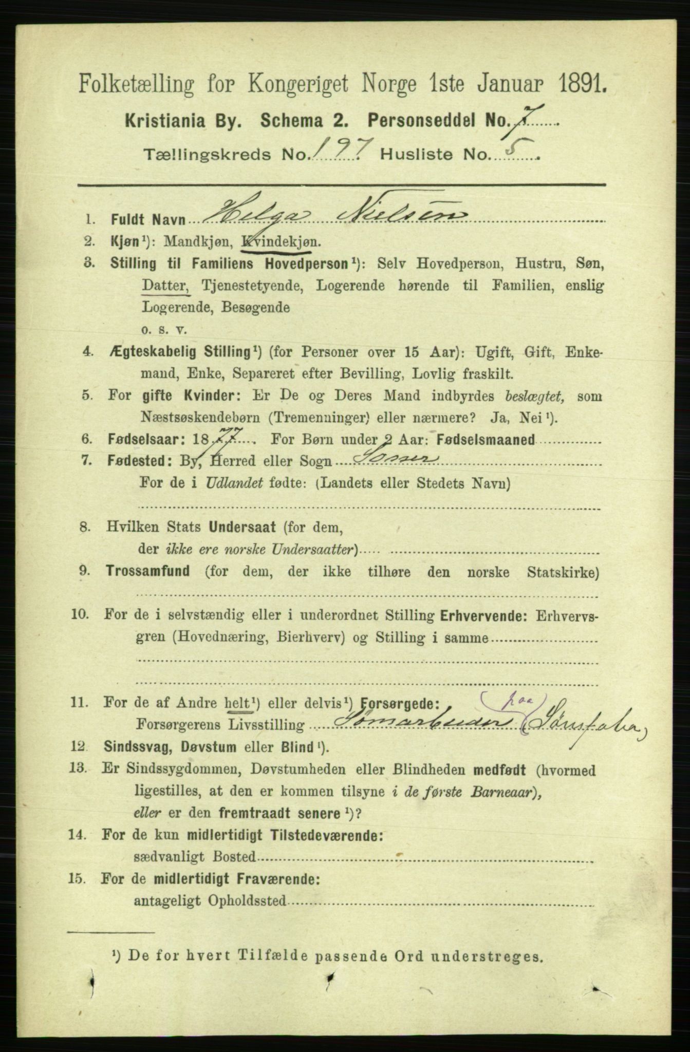 RA, 1891 census for 0301 Kristiania, 1891, p. 118896
