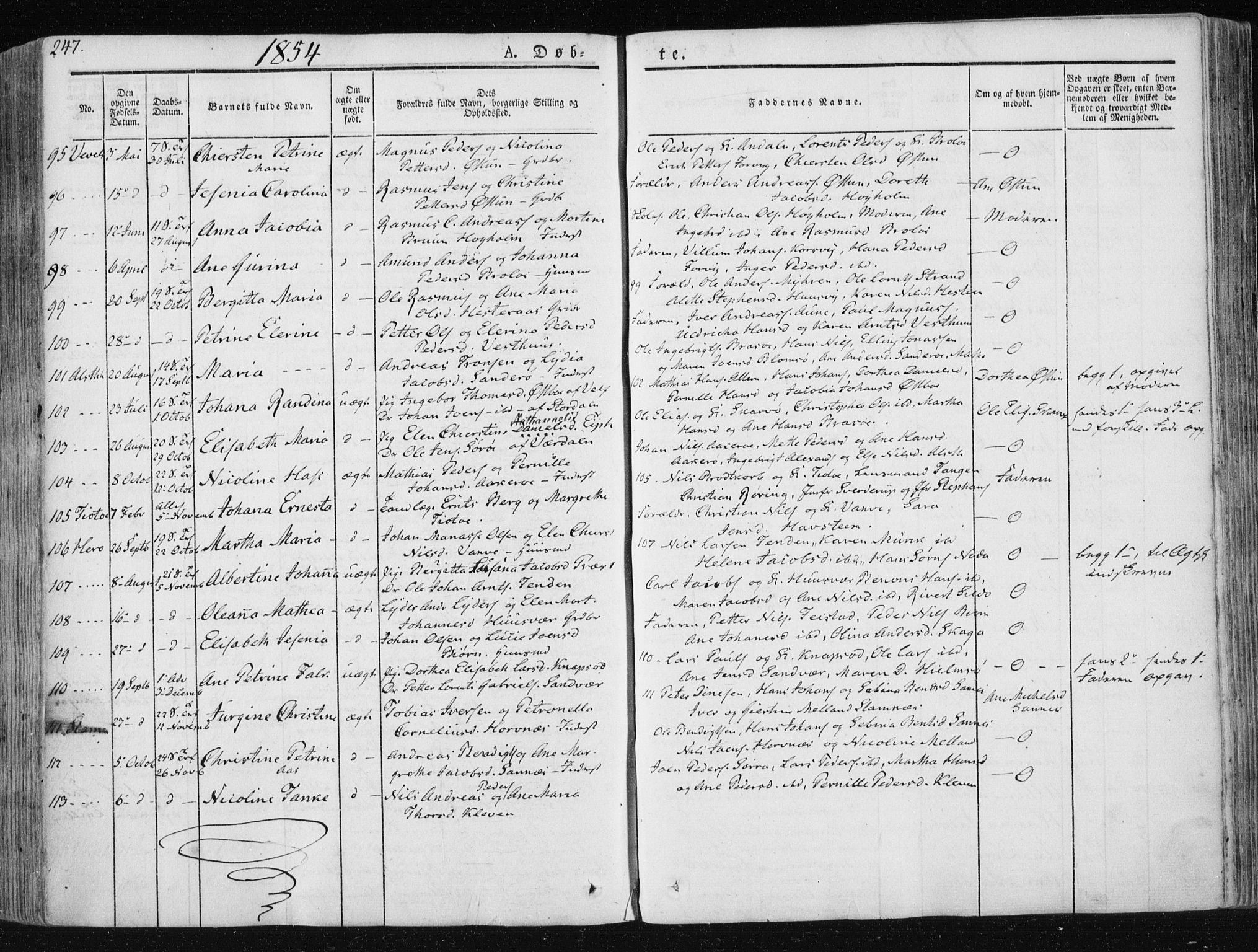 Ministerialprotokoller, klokkerbøker og fødselsregistre - Nordland, SAT/A-1459/830/L0446: Parish register (official) no. 830A10, 1831-1865, p. 247