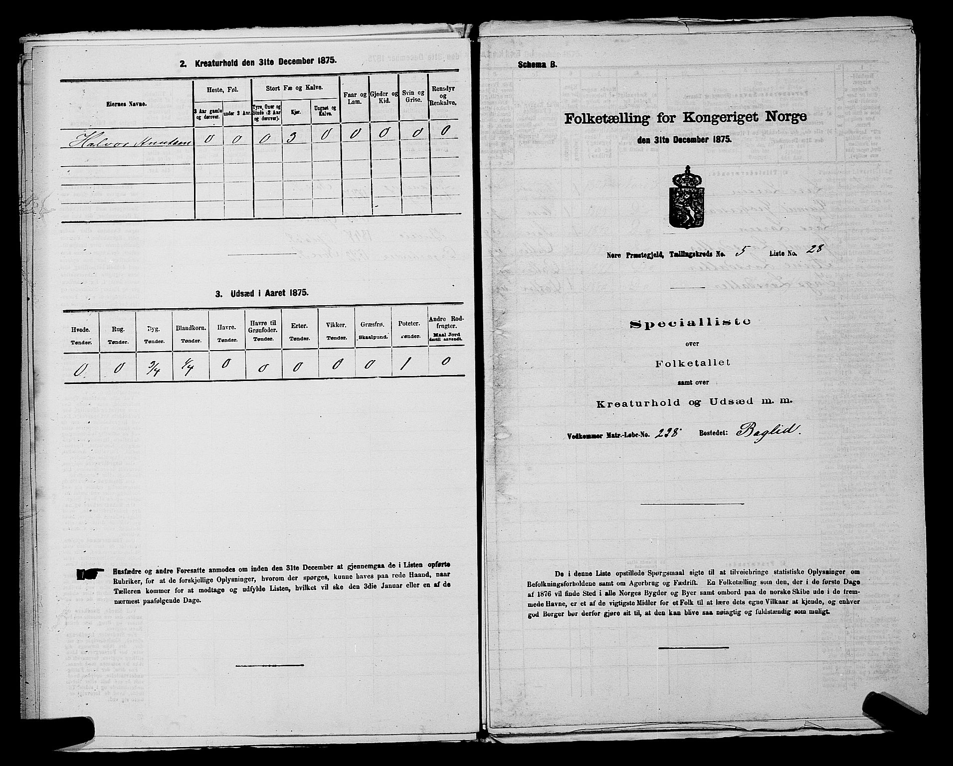 SAKO, 1875 census for 0633P Nore, 1875, p. 695