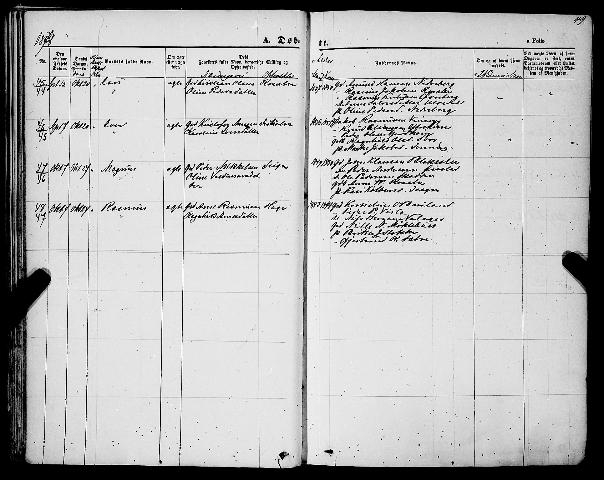 Innvik sokneprestembete, AV/SAB-A-80501: Parish register (official) no. A 6, 1865-1878, p. 49