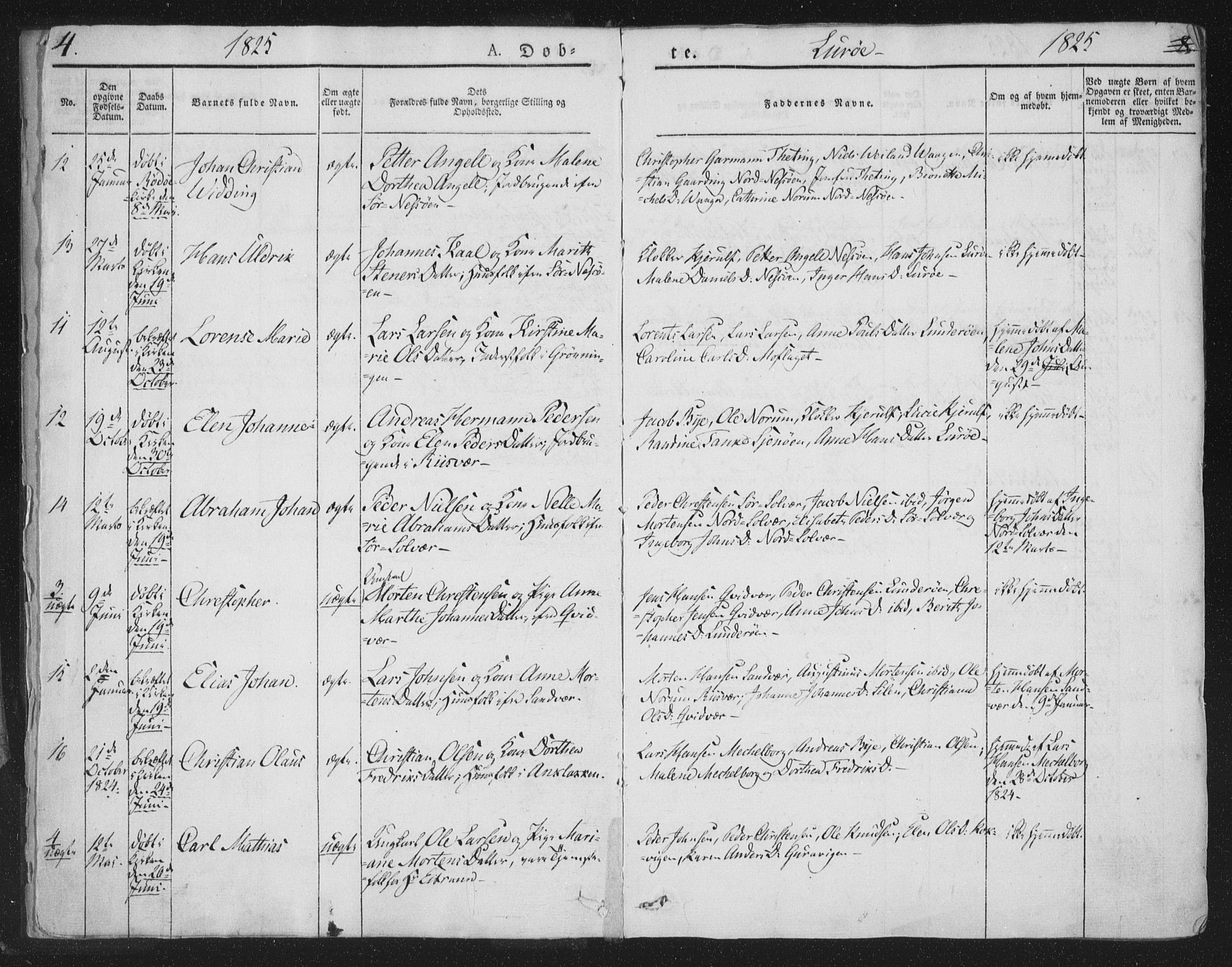 Ministerialprotokoller, klokkerbøker og fødselsregistre - Nordland, AV/SAT-A-1459/839/L0565: Parish register (official) no. 839A02, 1825-1862, p. 4