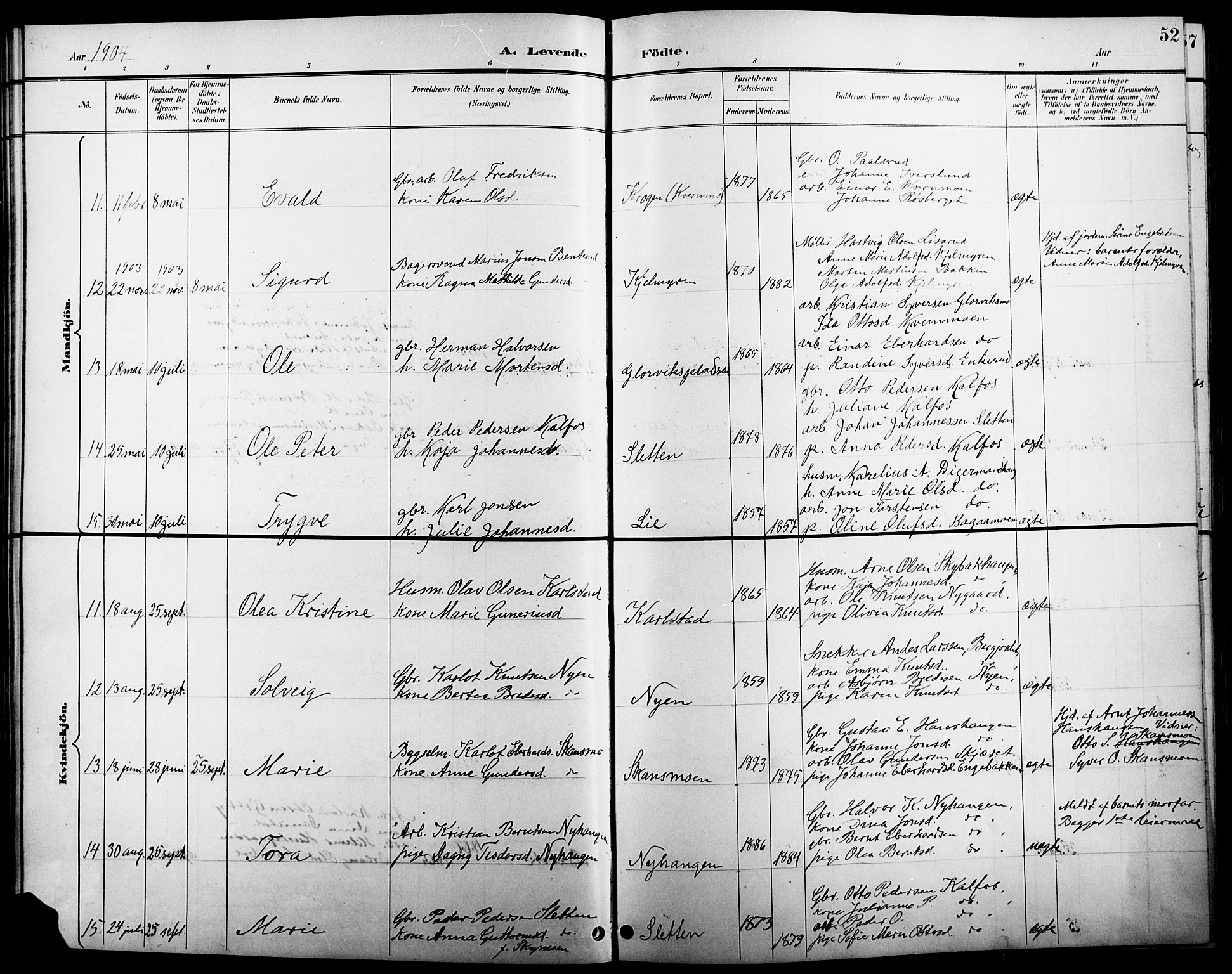 Åsnes prestekontor, AV/SAH-PREST-042/H/Ha/Hab/L0005: Parish register (copy) no. 5, 1895-1920, p. 52