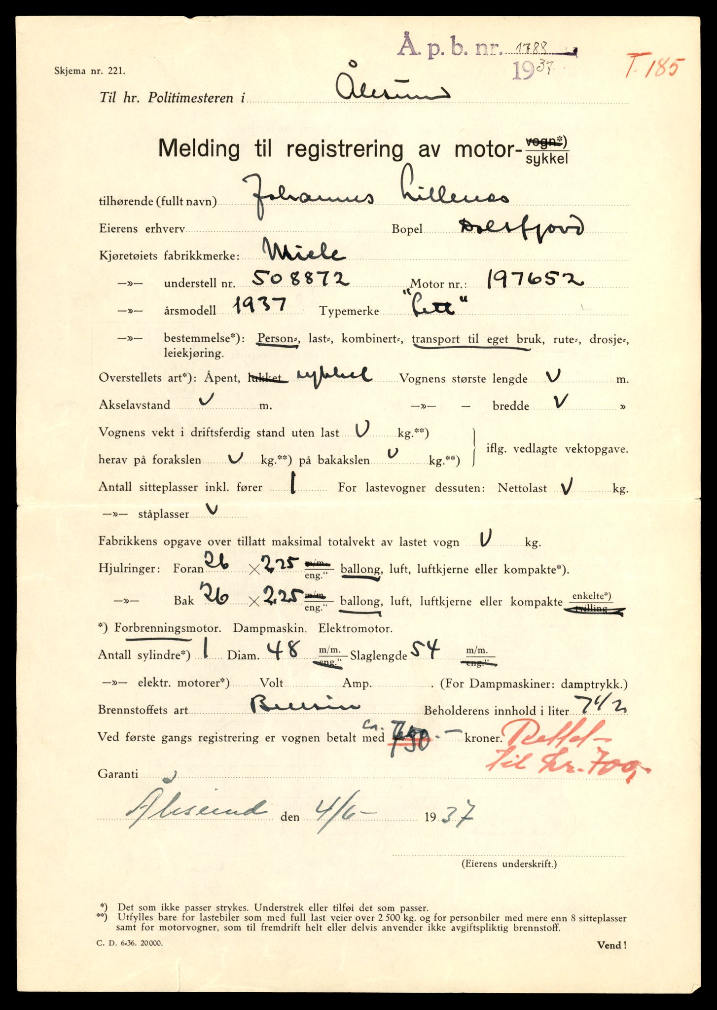 Møre og Romsdal vegkontor - Ålesund trafikkstasjon, AV/SAT-A-4099/F/Fe/L0028: Registreringskort for kjøretøy T 11290 - T 11429, 1927-1998, p. 571