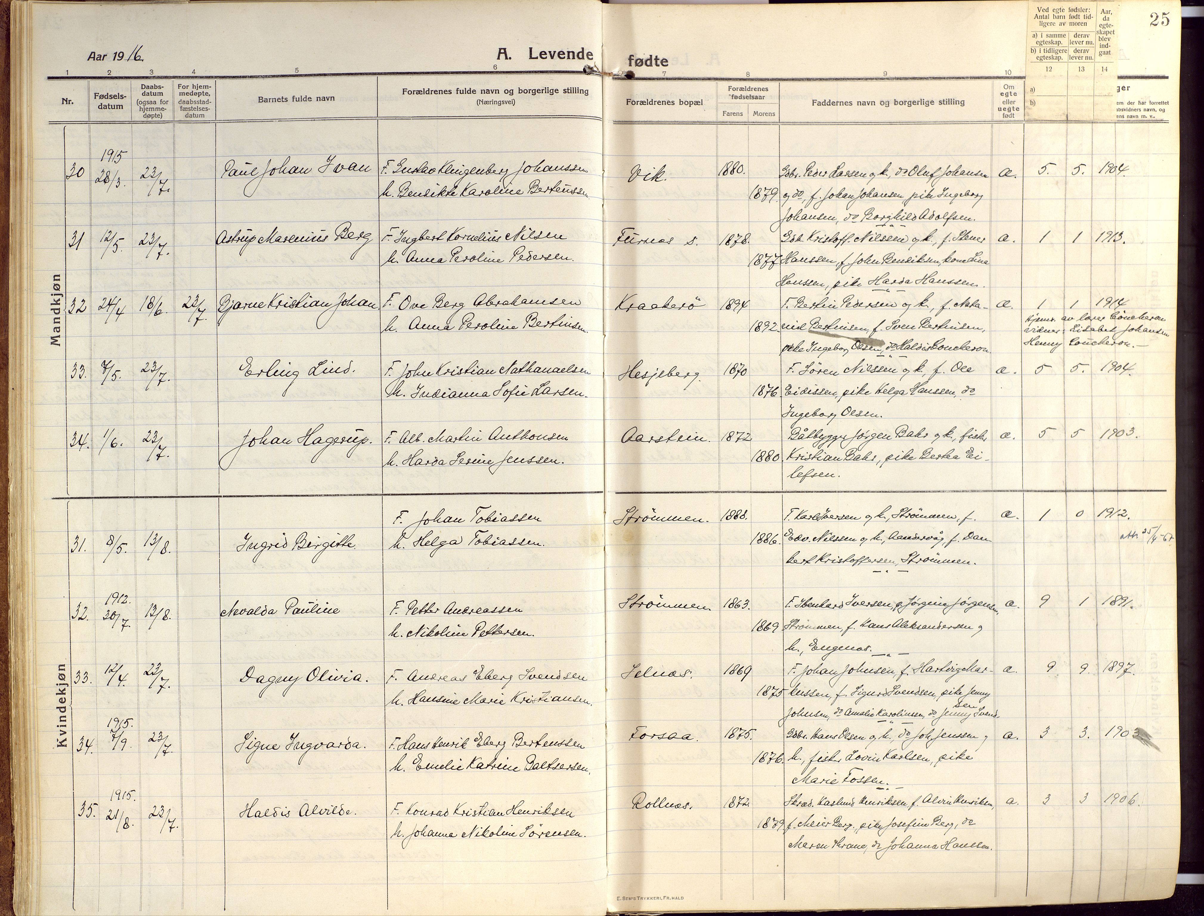 Ibestad sokneprestembete, AV/SATØ-S-0077/H/Ha/Haa/L0018kirke: Parish register (official) no. 18, 1915-1929, p. 25