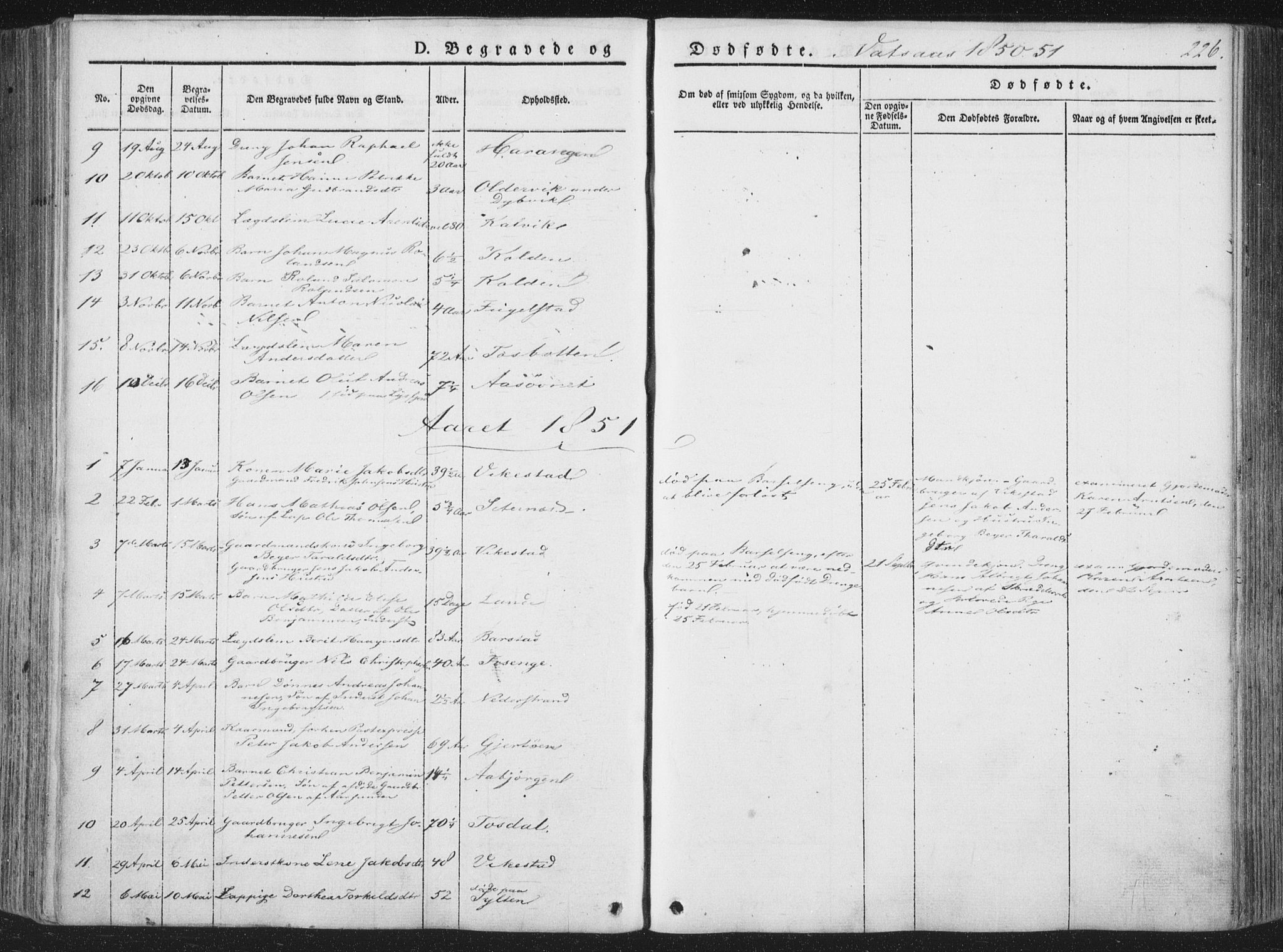 Ministerialprotokoller, klokkerbøker og fødselsregistre - Nordland, AV/SAT-A-1459/810/L0144: Parish register (official) no. 810A07 /1, 1841-1862, p. 226