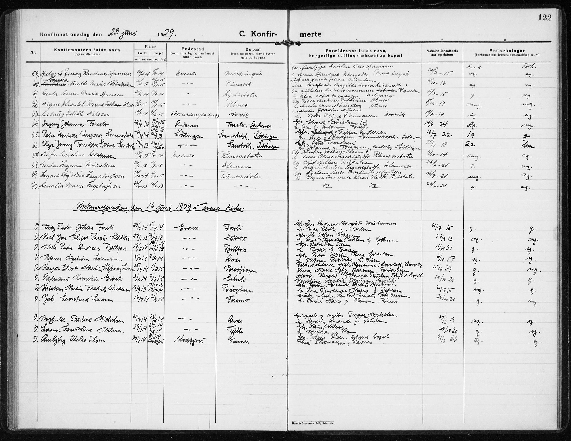 Ministerialprotokoller, klokkerbøker og fødselsregistre - Nordland, AV/SAT-A-1459/869/L0975: Parish register (copy) no. 869C01, 1923-1939, p. 122