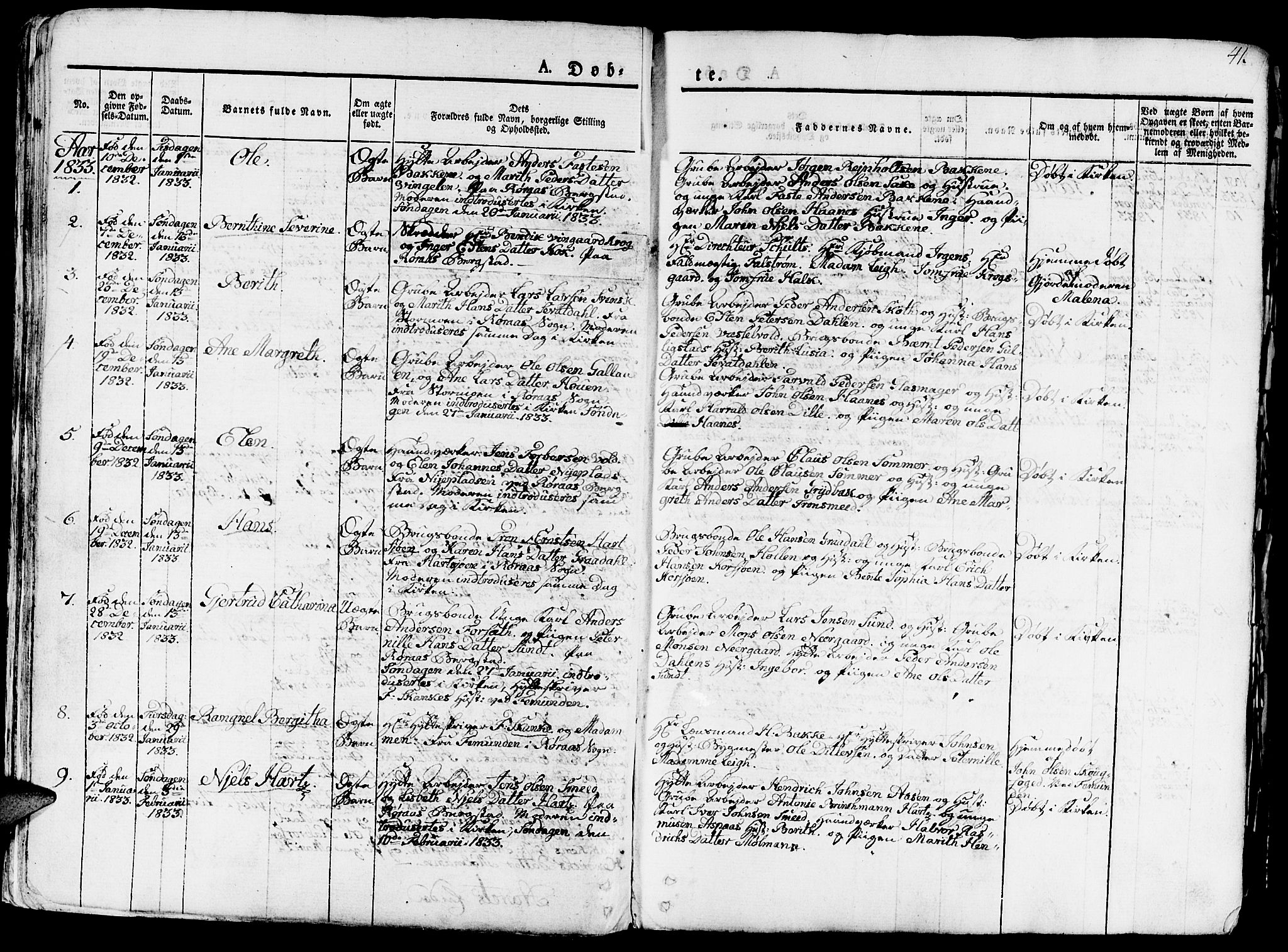 Ministerialprotokoller, klokkerbøker og fødselsregistre - Sør-Trøndelag, SAT/A-1456/681/L0938: Parish register (copy) no. 681C02, 1829-1879, p. 41