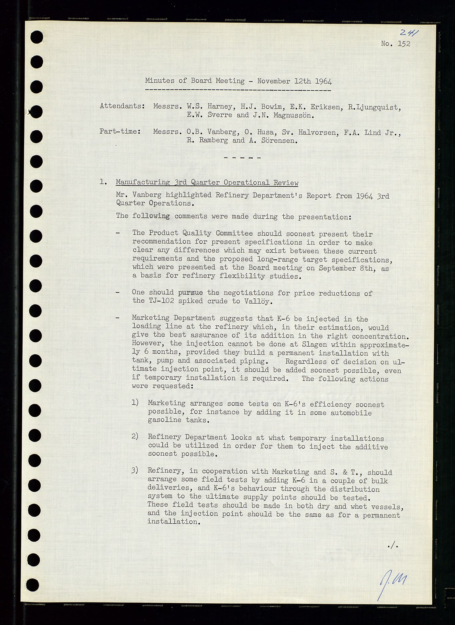 Pa 0982 - Esso Norge A/S, AV/SAST-A-100448/A/Aa/L0001/0004: Den administrerende direksjon Board minutes (styrereferater) / Den administrerende direksjon Board minutes (styrereferater), 1963-1964, p. 20