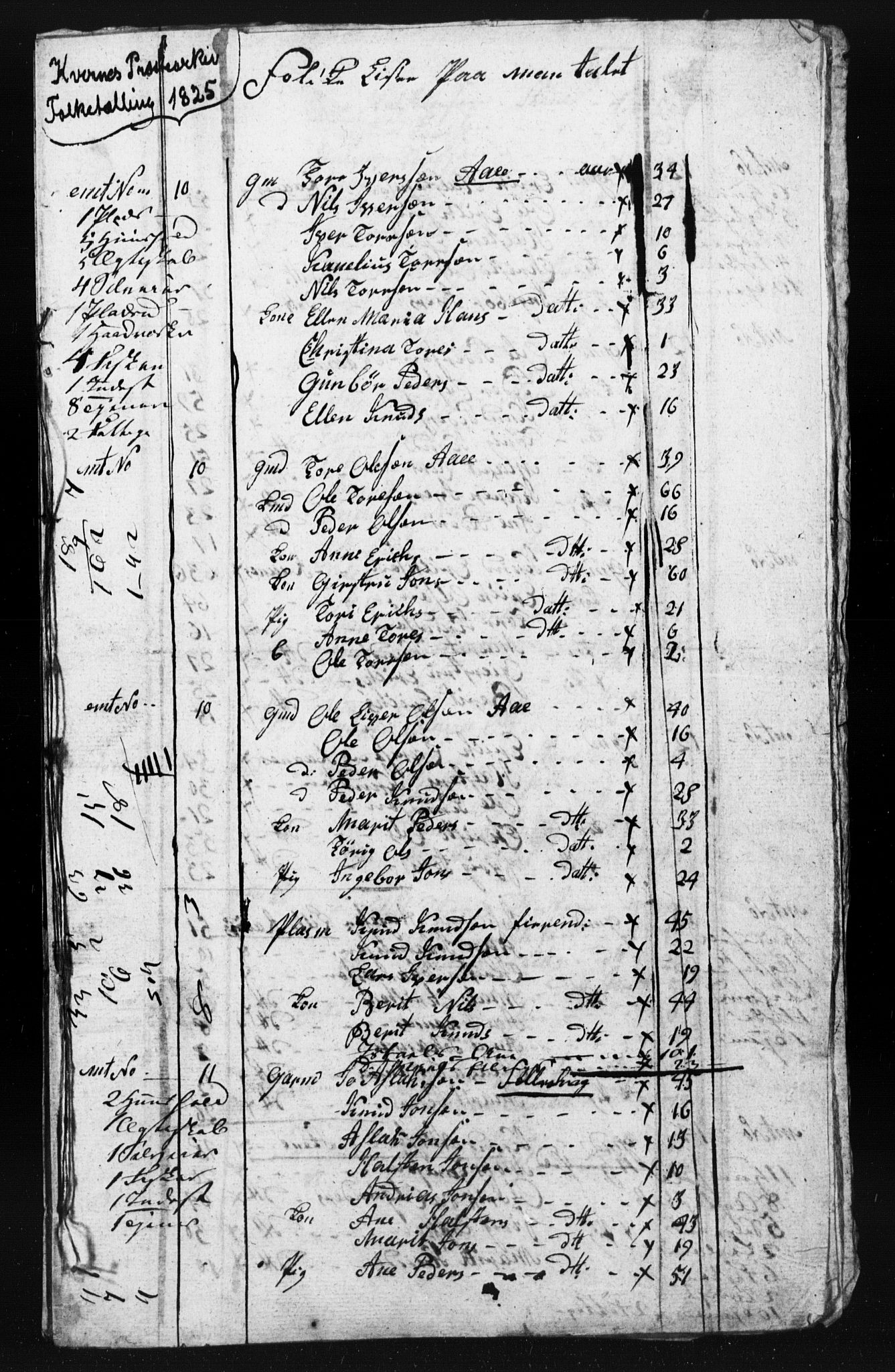 SAT, Census 1825 for Kvernes, 1825, p. 1